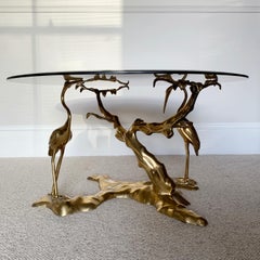 Willy Daro Brass Crane Coffee Table, 1970s