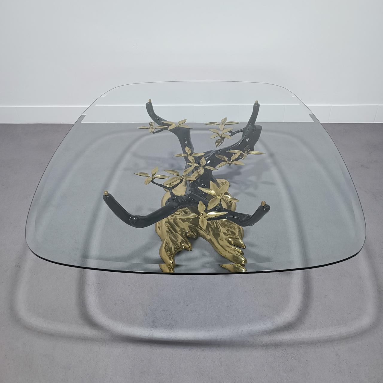 Willy Daro brass Hollywood Regency Bonsai coffee table For Sale 4