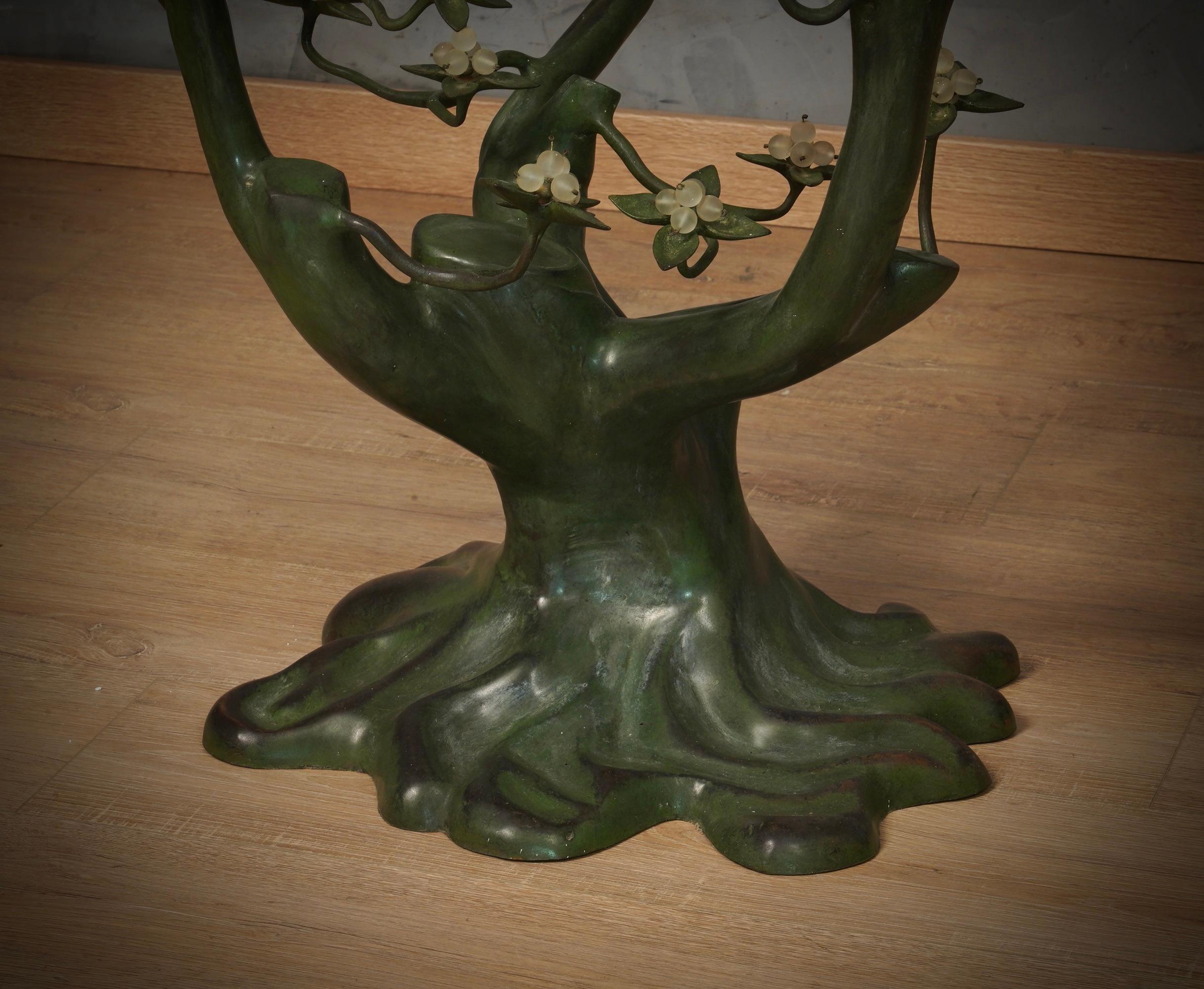 Mid-Century moderno Tavolino da caffè di metà secolo in bronzo e vetro di Willy Daro, 1970 in vendita