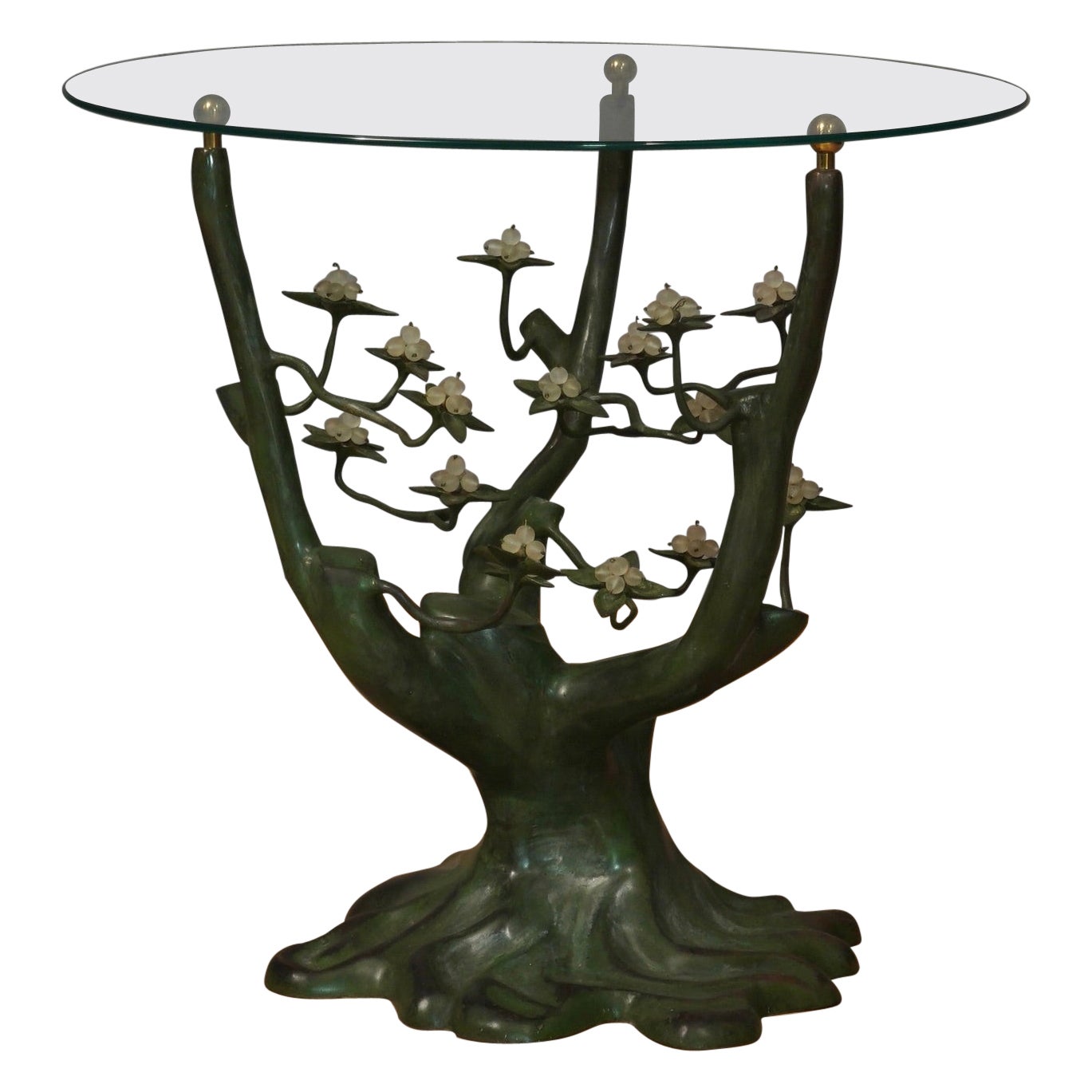 Willy Daro Bronze and Glass Mid-Century Coffe Side Table, 1970