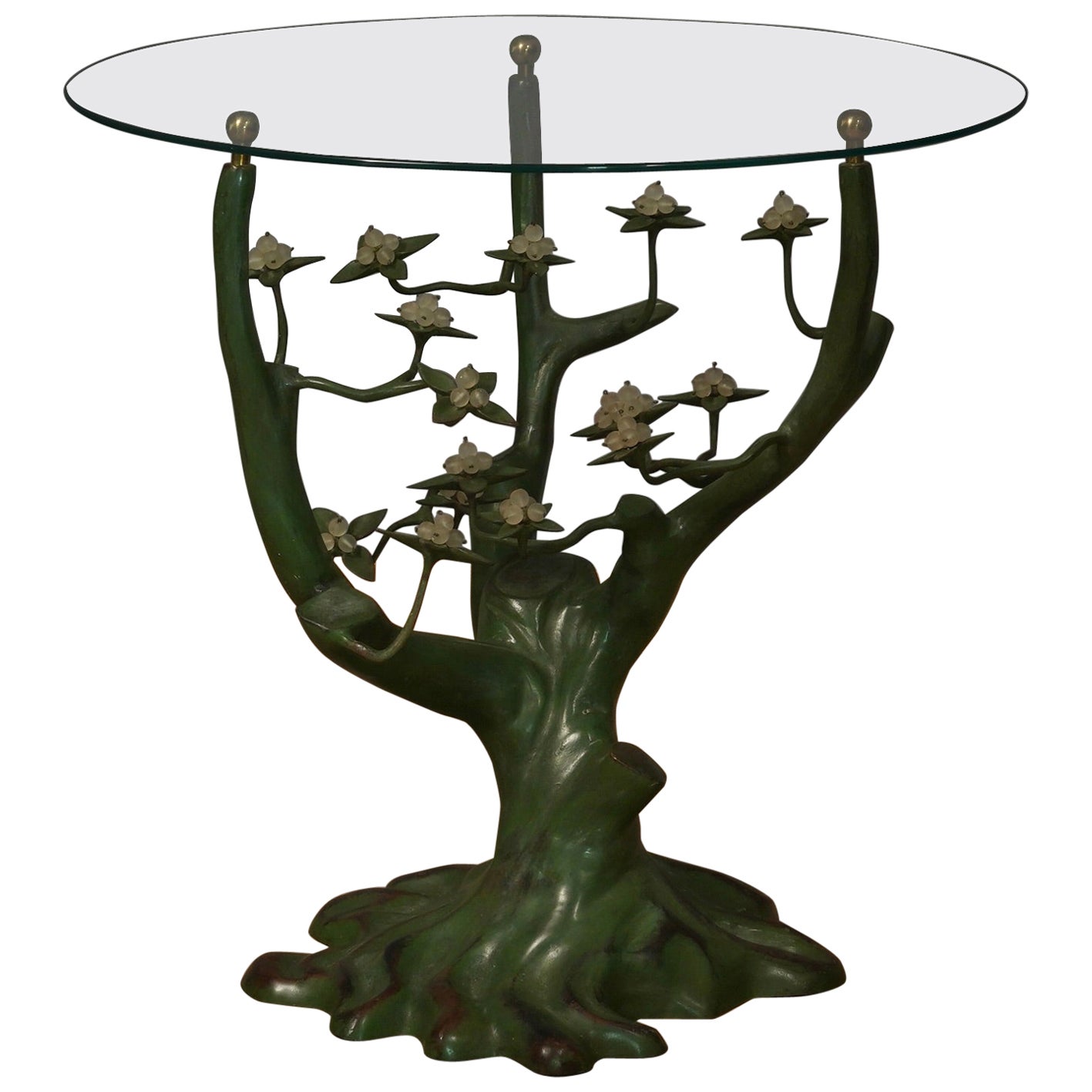 Willy Daro Bronze and Glass Mid-Century Coffe Side Table, 1970