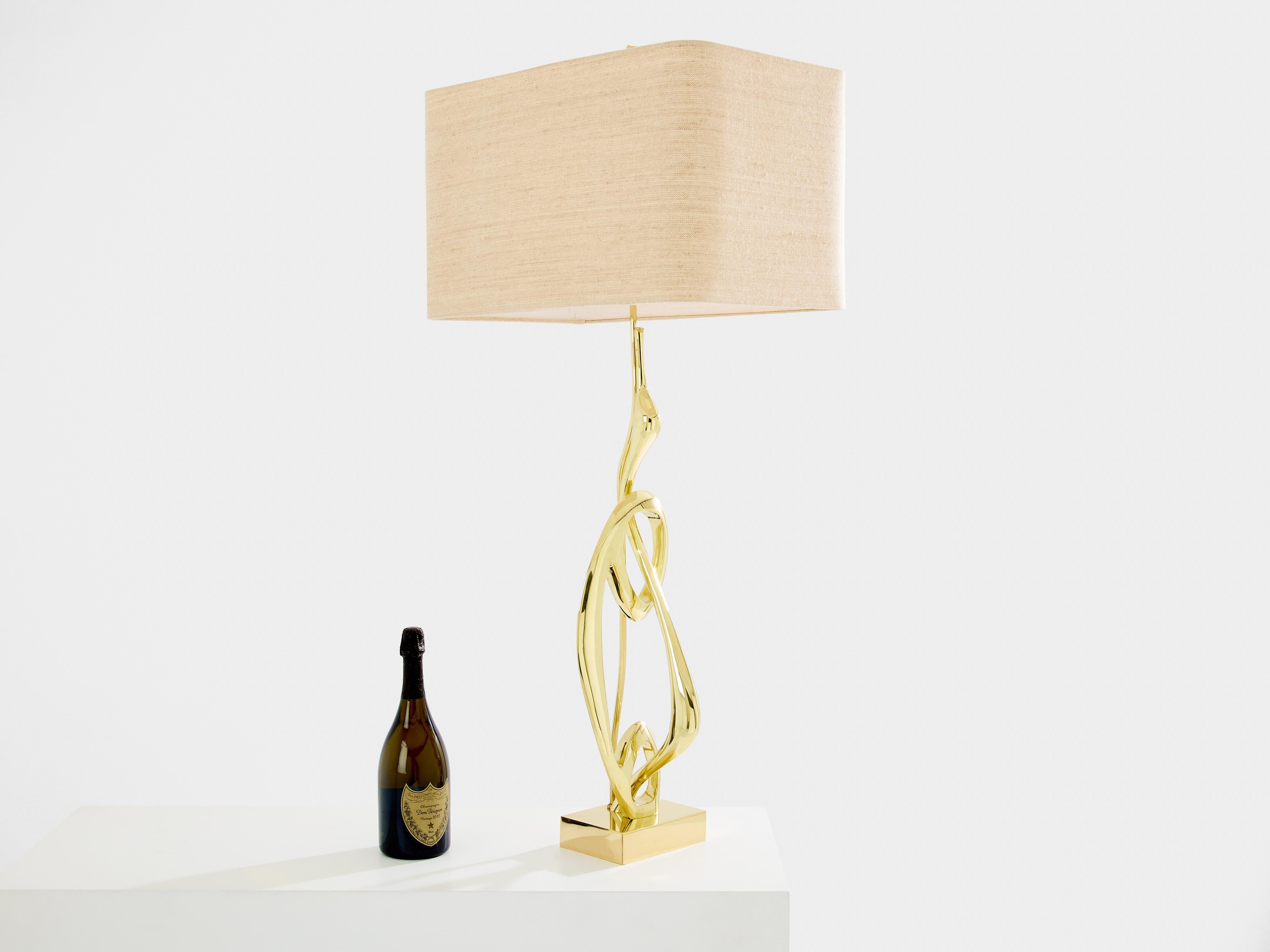Willy Daro bronze sculpture table lamp 1970 For Sale 1