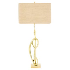 Lampe de table sculpturale Willy Daro en bronze 1970