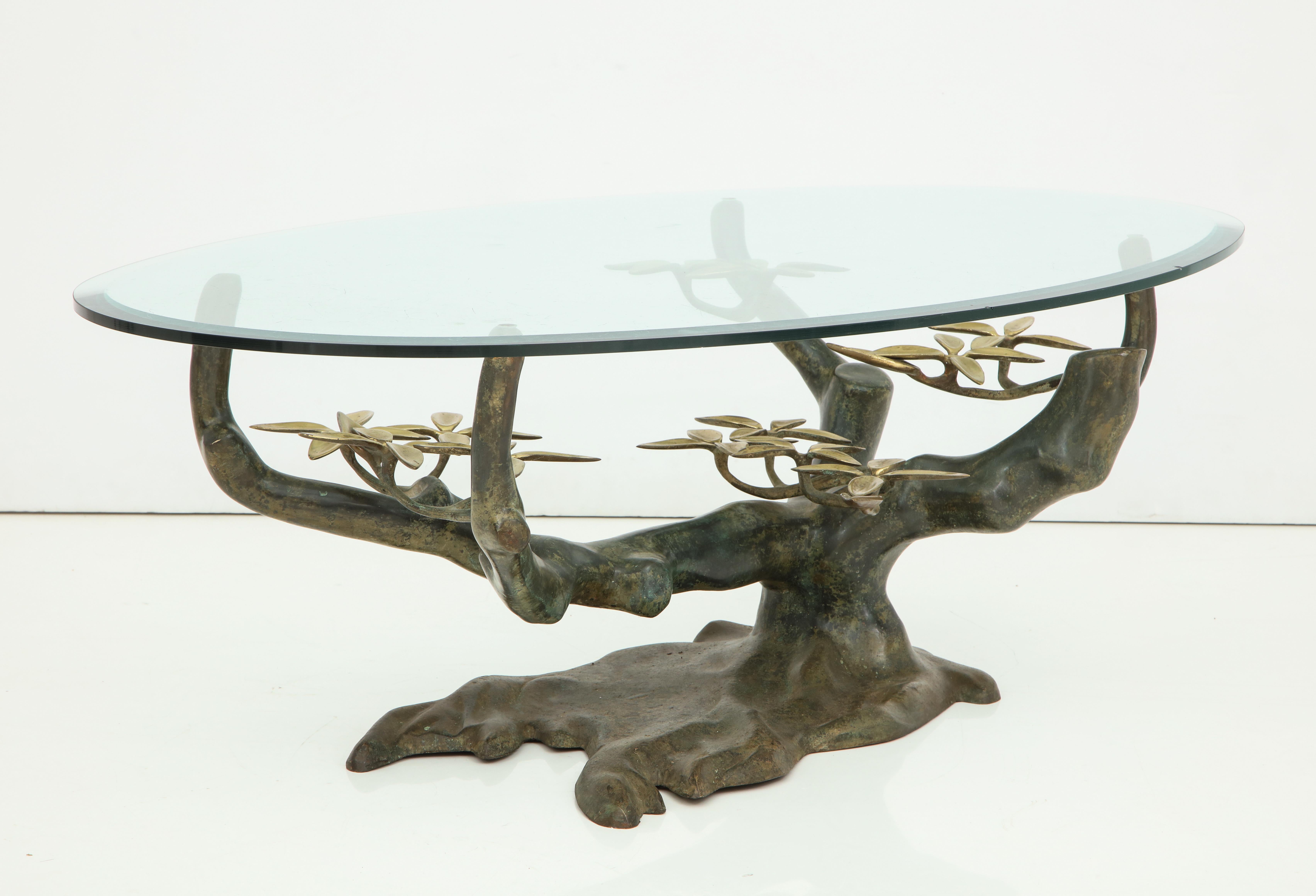 Willy Daro Bronze Tree Form Base Coffee Table 5