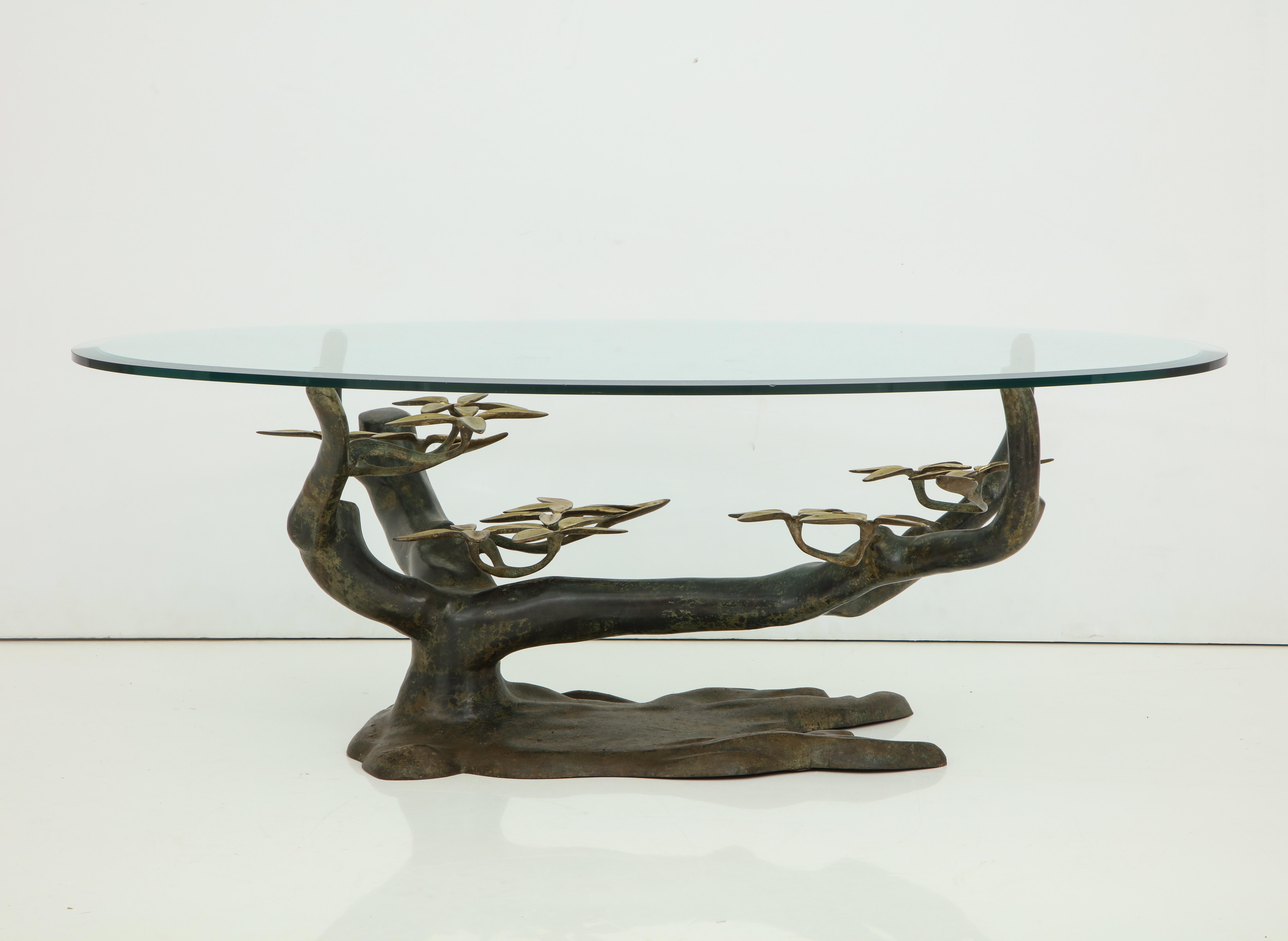 Willy Daro Bronze Tree Form Base Coffee Table 8