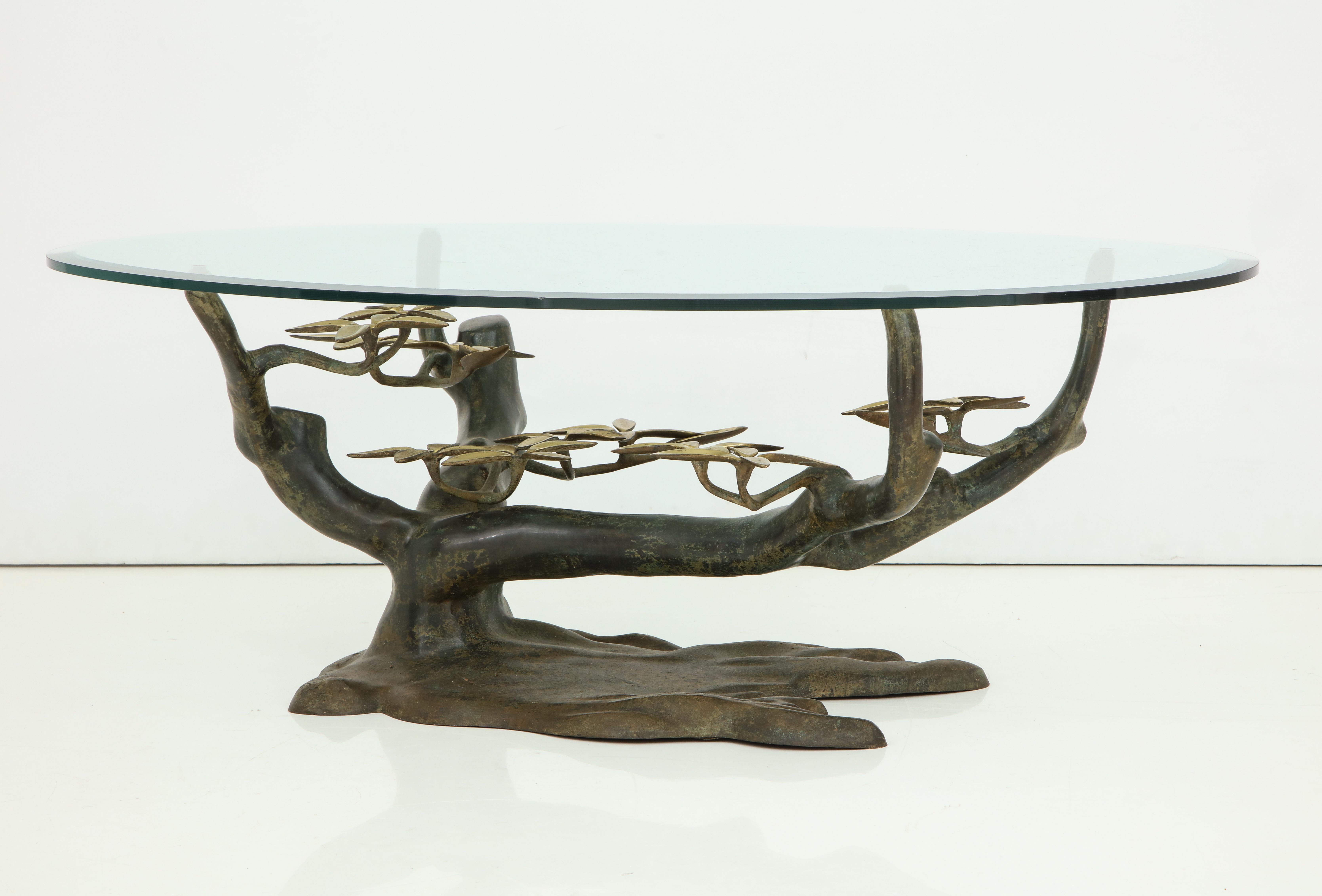 Willy Daro Bronze Tree Form Base Coffee Table 9