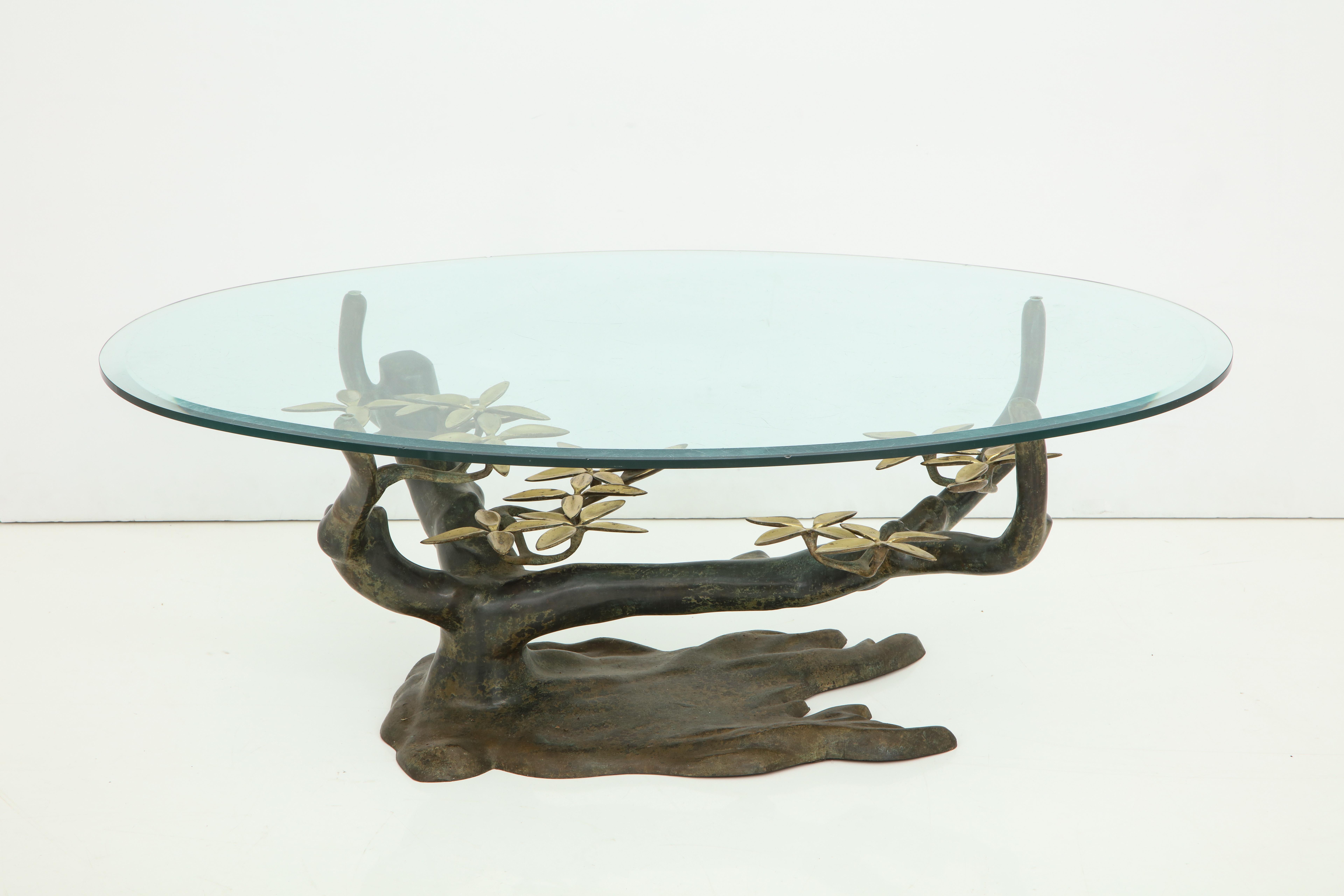 Willy Daro Bronze Tree Form Base Coffee Table 13