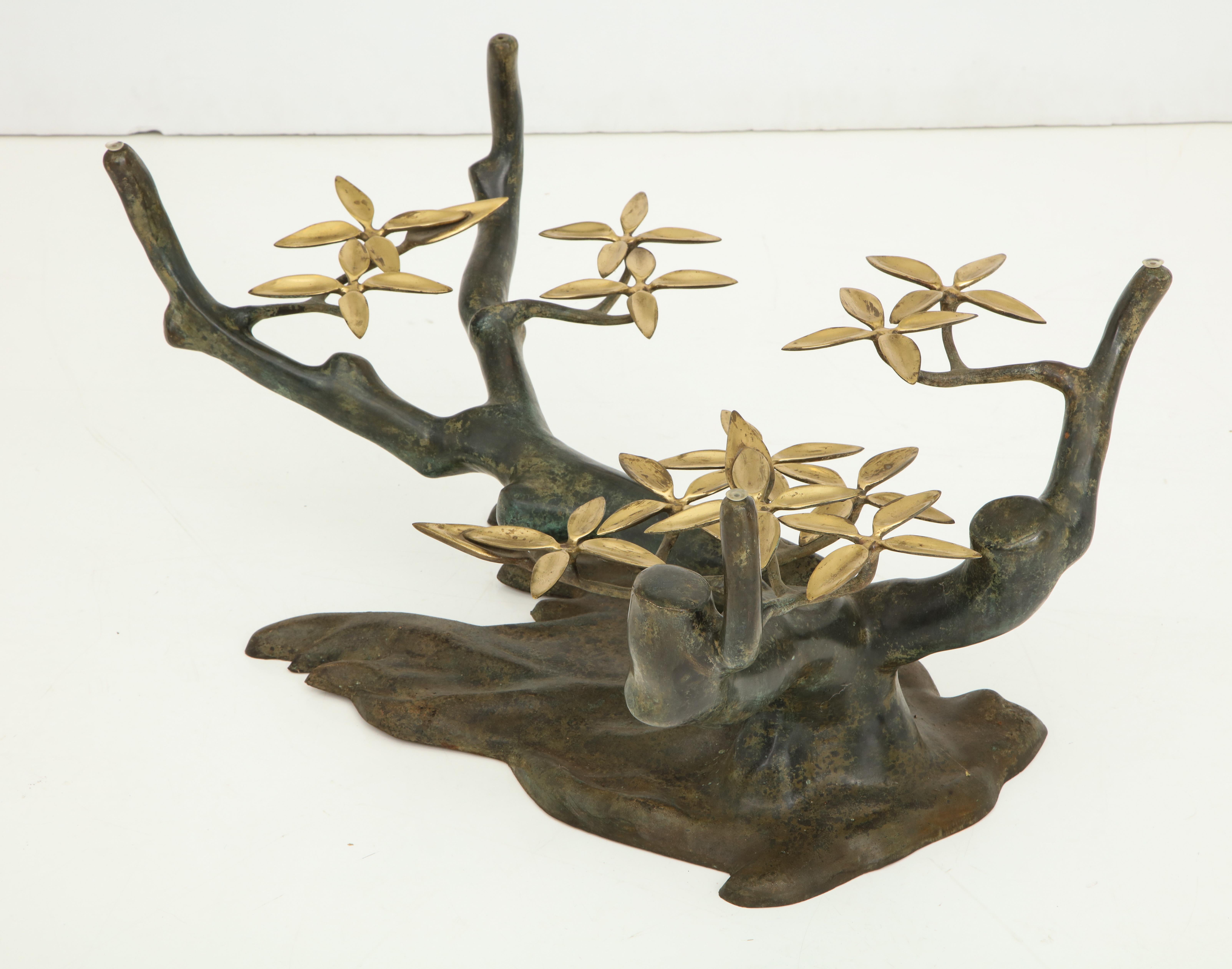 Willy Daro Bronze Tree Form Base Coffee Table 14
