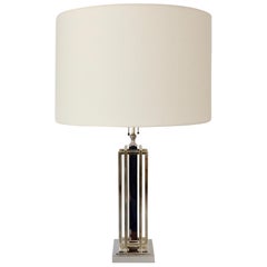 Willy Daro Chrome and Brass Table Lamp, circa 1970