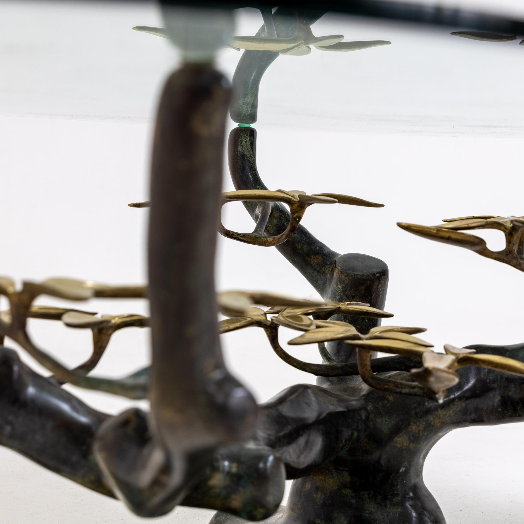 Bronze Willy Daro Coffee Table “Bonsai”, Belgium 1970s
