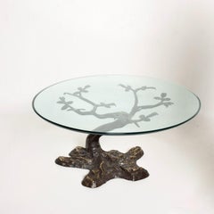 Willy Daro Contemporary Postmodern Bronze Bonsai Tree Coffee Table Midcentury