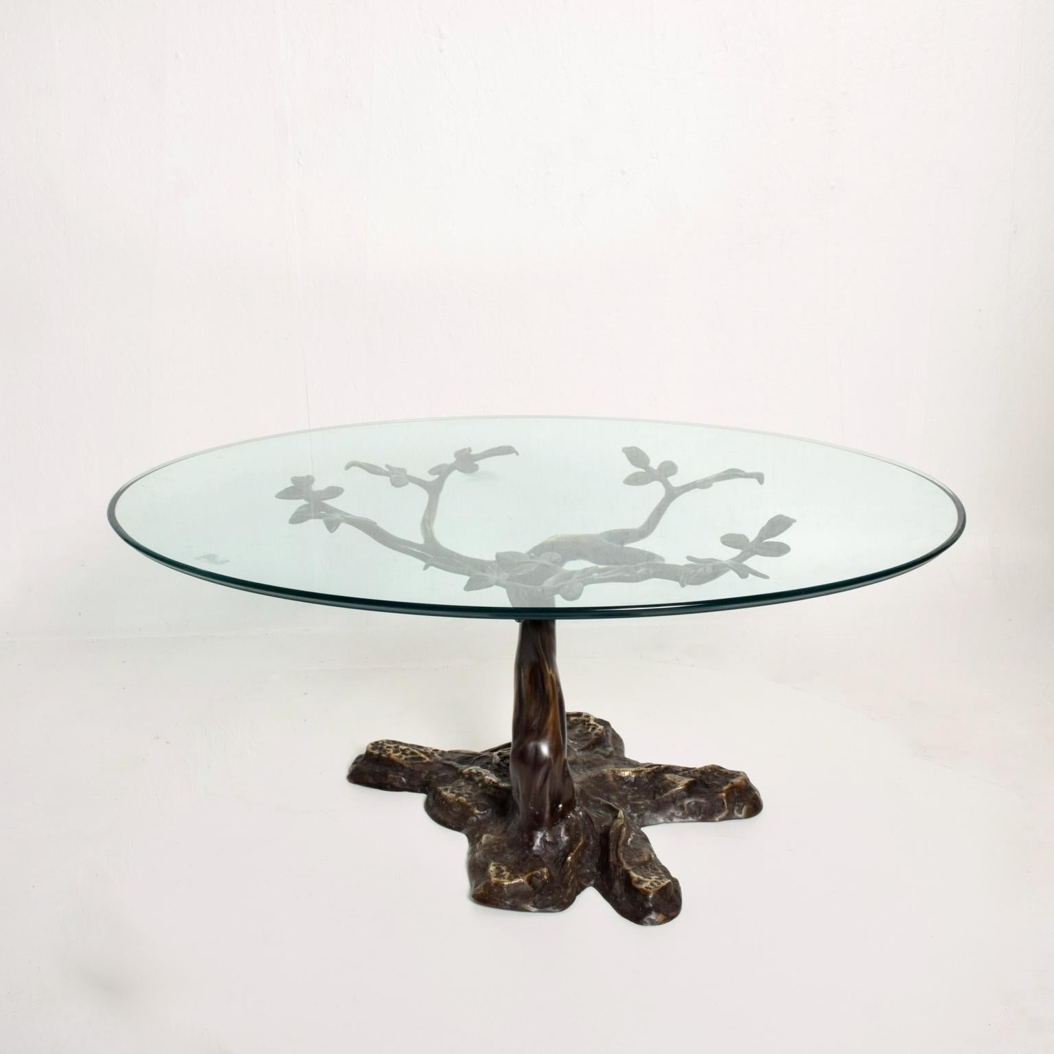 French Willy Daro Contemporary Postmodern Bronze Bonsai Tree Coffee Table Midcentury