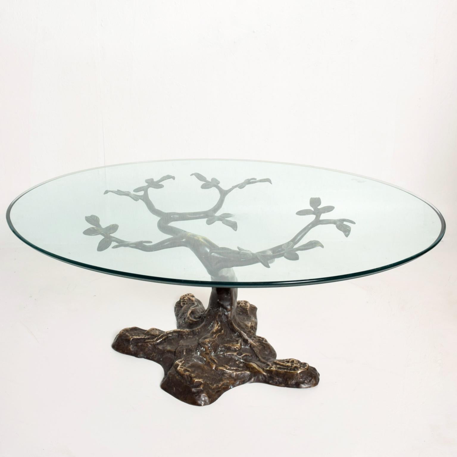 Willy Daro Contemporary Postmodern Bronze Bonsai Tree Coffee Table Midcentury 1