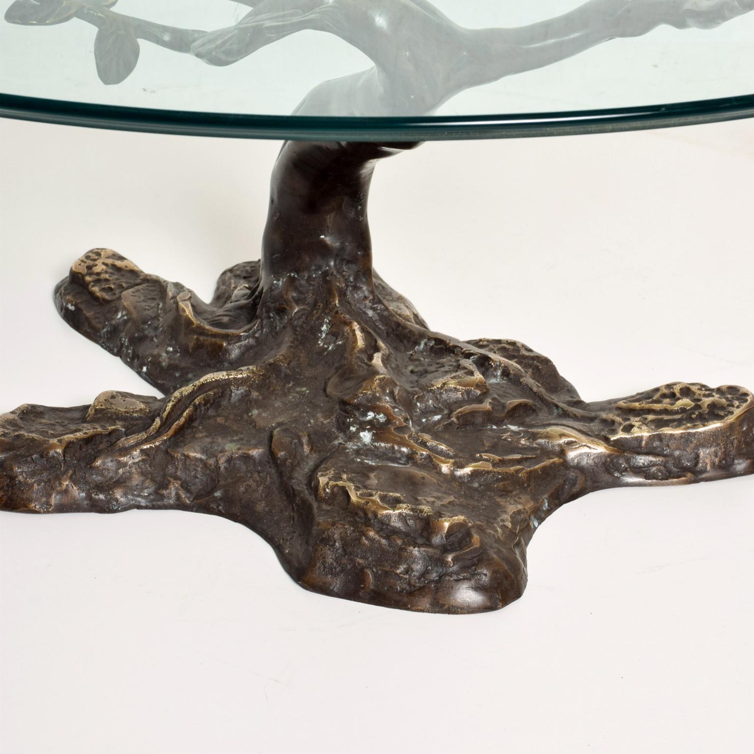 Willy Daro Contemporary Postmodern Bronze Bonsai Tree Coffee Table Midcentury 2