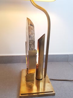 Willy Daro Large Agate Table Lamp