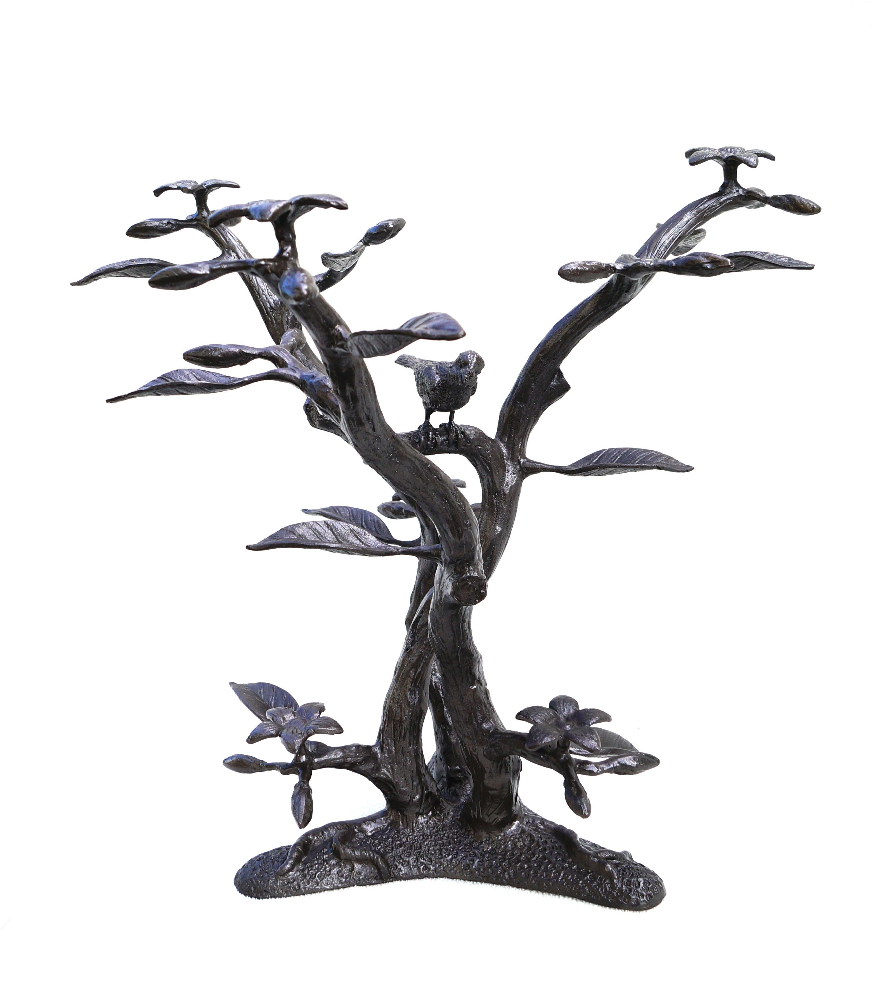 Willy Daro Manner Metal Tree & Bird Sculptural End Table Base In Good Condition For Sale In Wayne, NJ