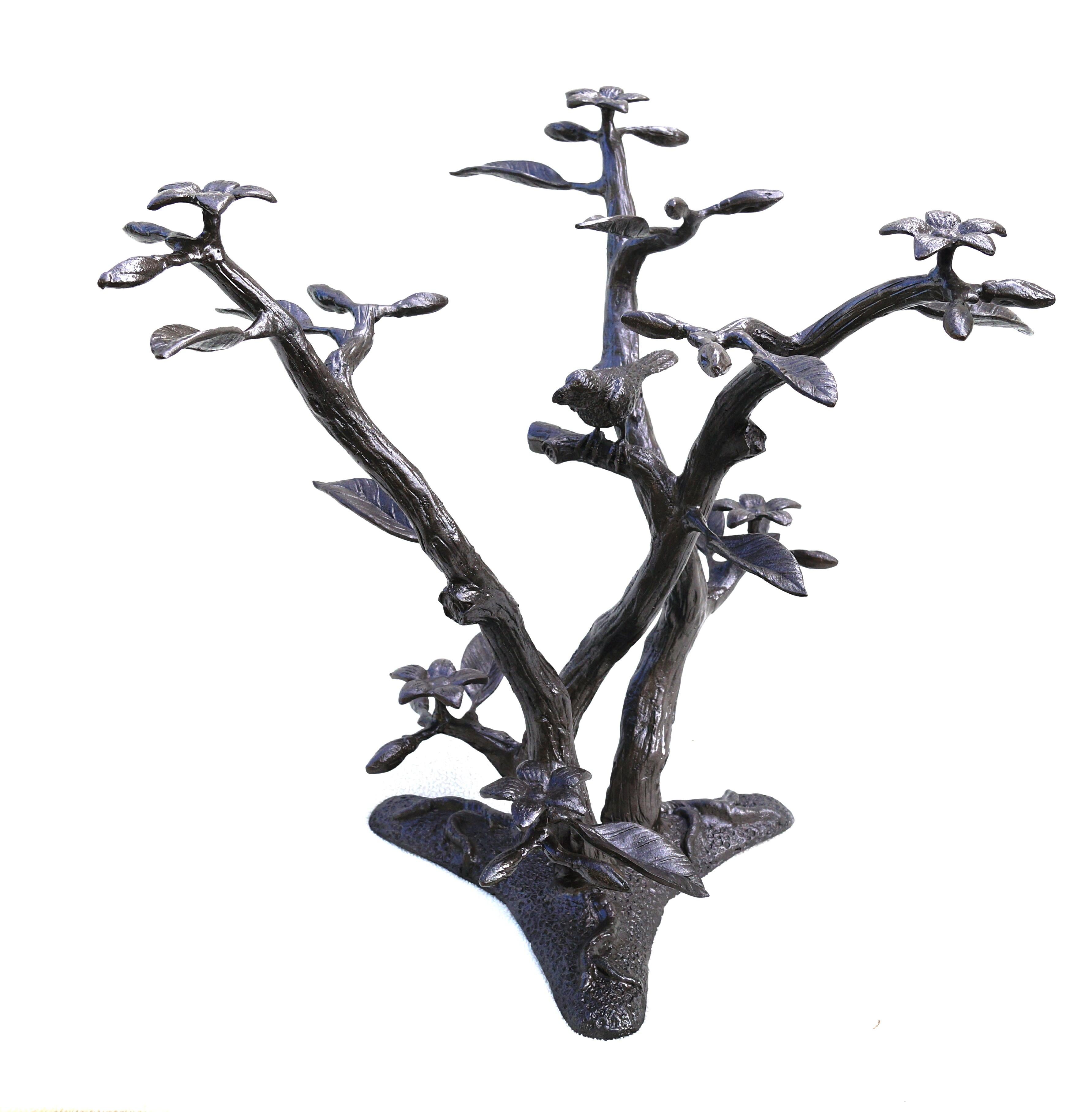 Willy Daro Manner Metal Tree & Bird Sculptural End Table Base For Sale 1