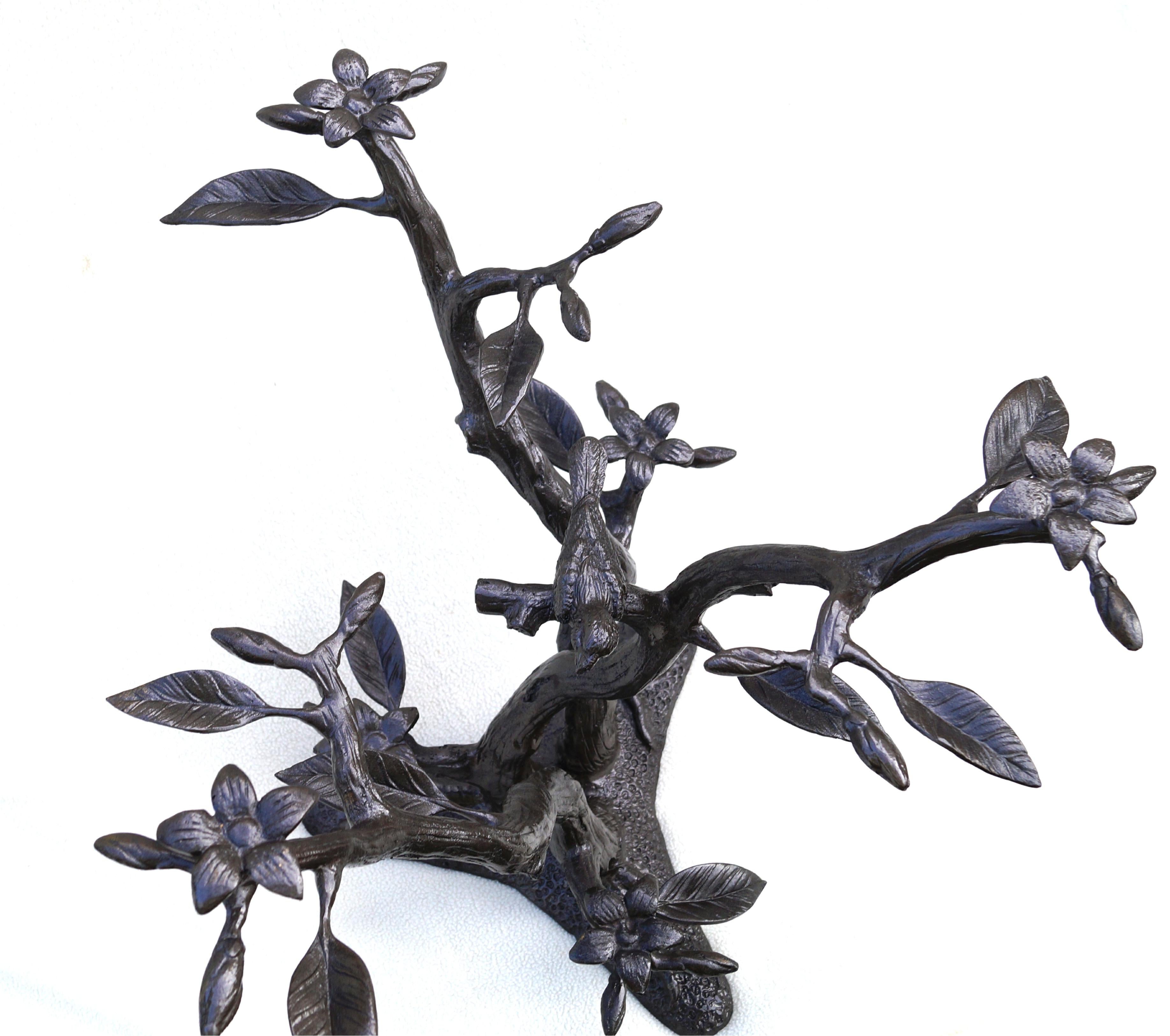Willy Daro Manner Metal Tree & Bird Sculptural End Table Base For Sale 2