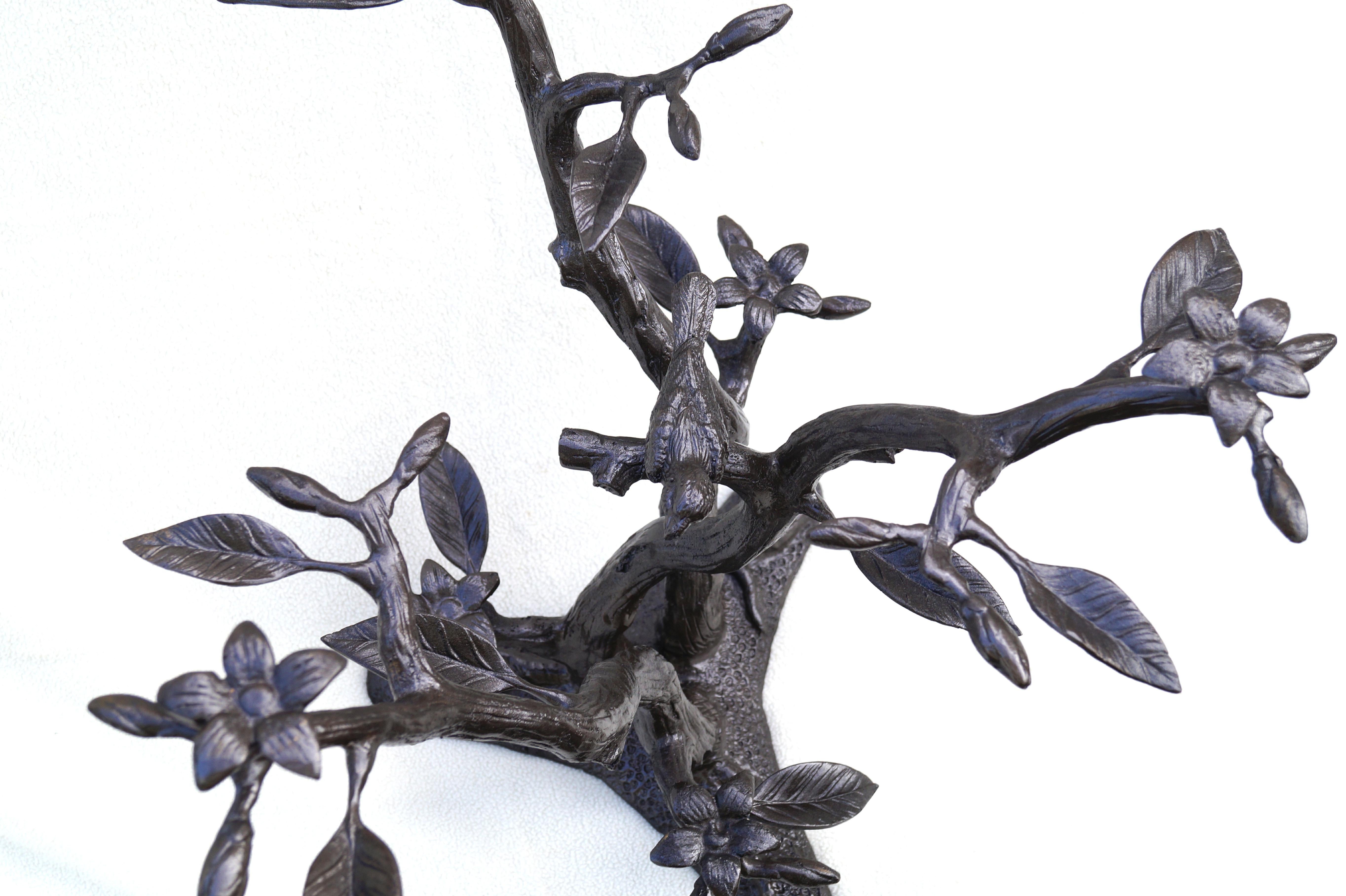 Willy Daro Manner Metal Tree & Bird Sculptural End Table Base For Sale 3