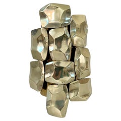 Willy Daro Signed Rare Brass Sconce, circa 1970, Belgium.