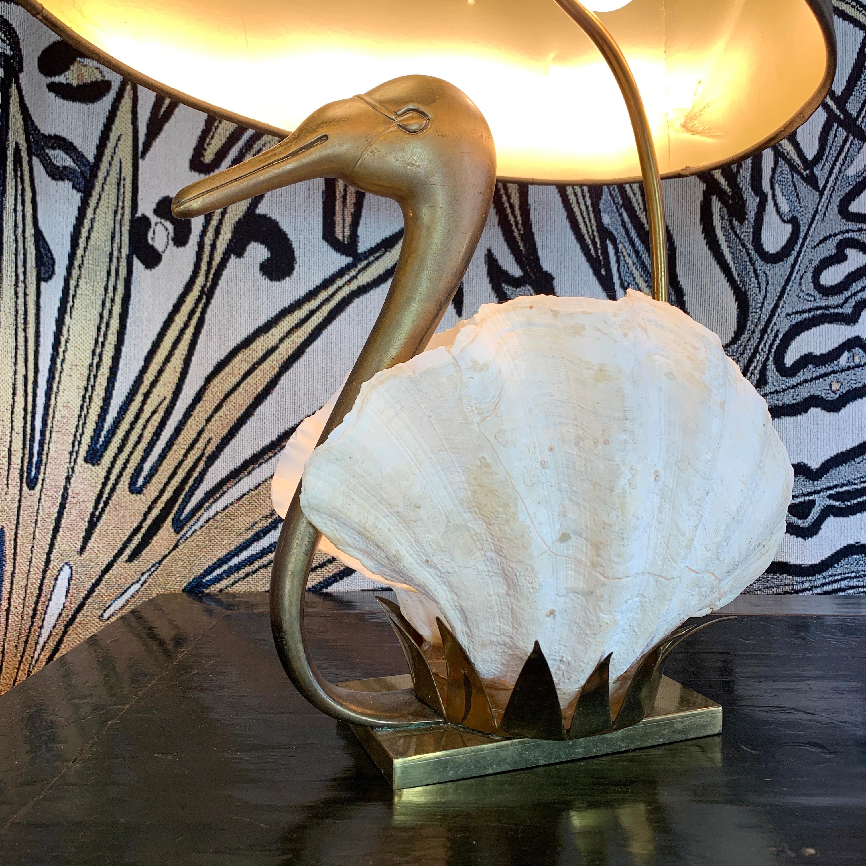 Willy Daro Swan Table Lamp White Gold , 1970s For Sale 4