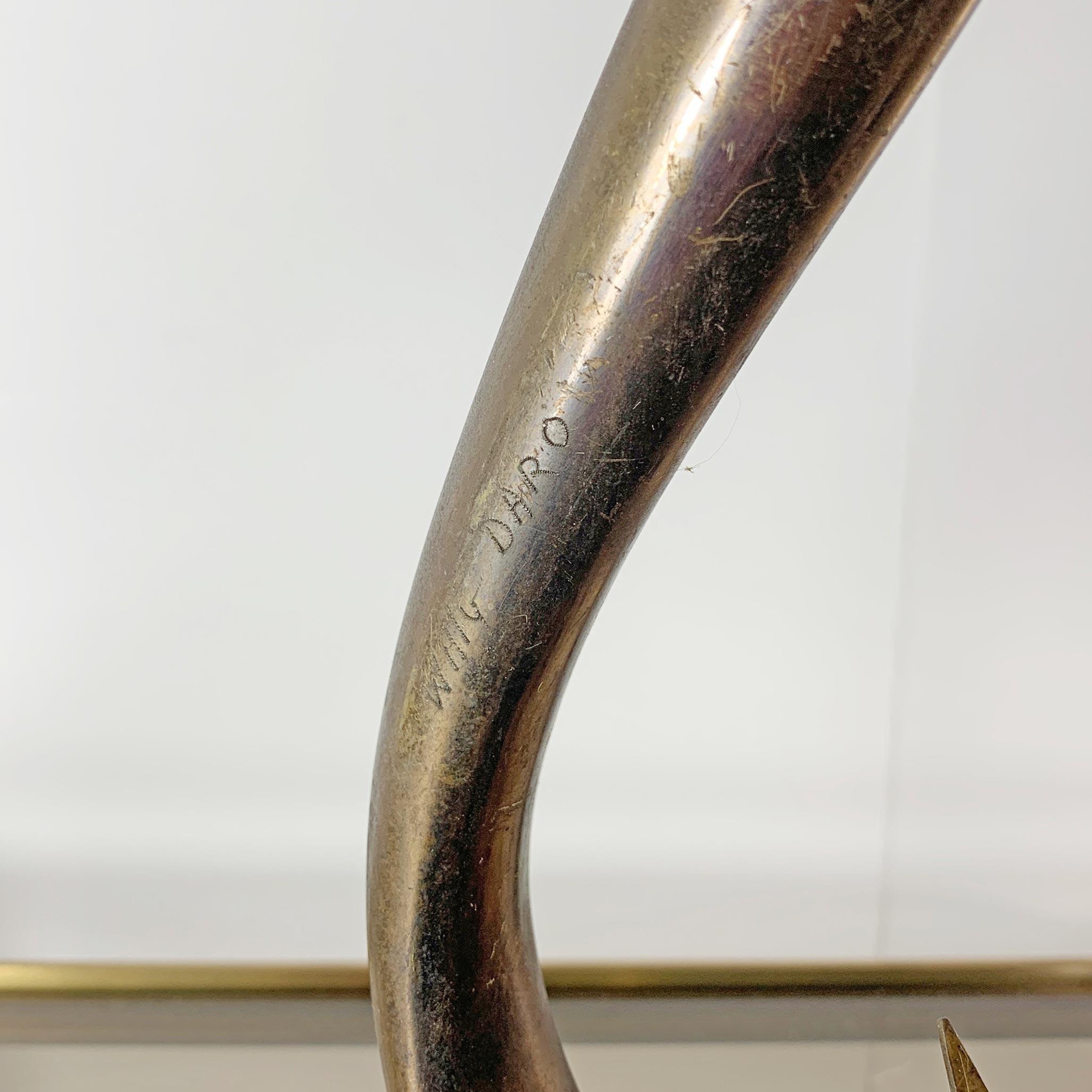 Belgian Willy Daro Swan Table Lamp White Gold , 1970s For Sale