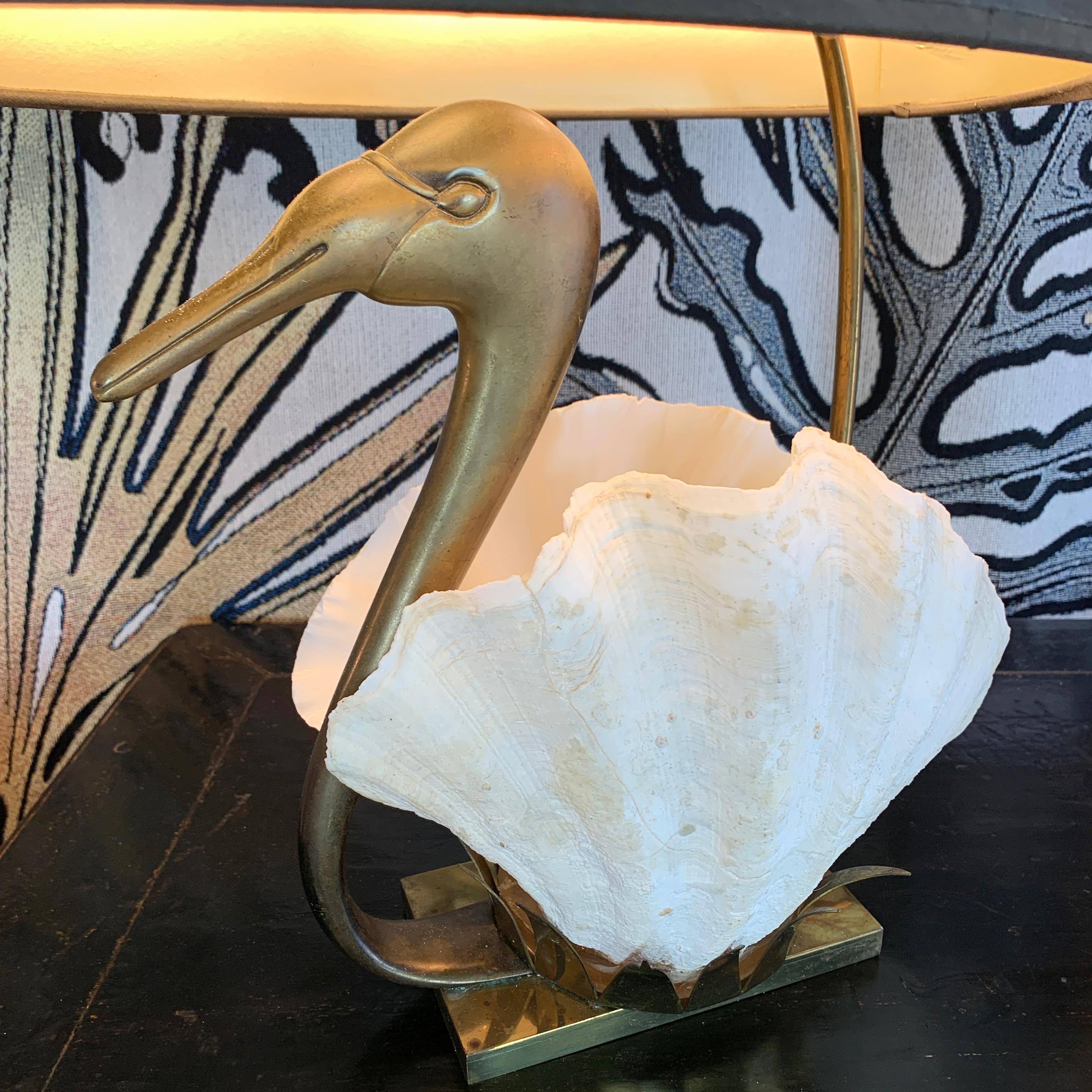 Willy Daro Swan Table Lamp White Gold , 1970s For Sale 2