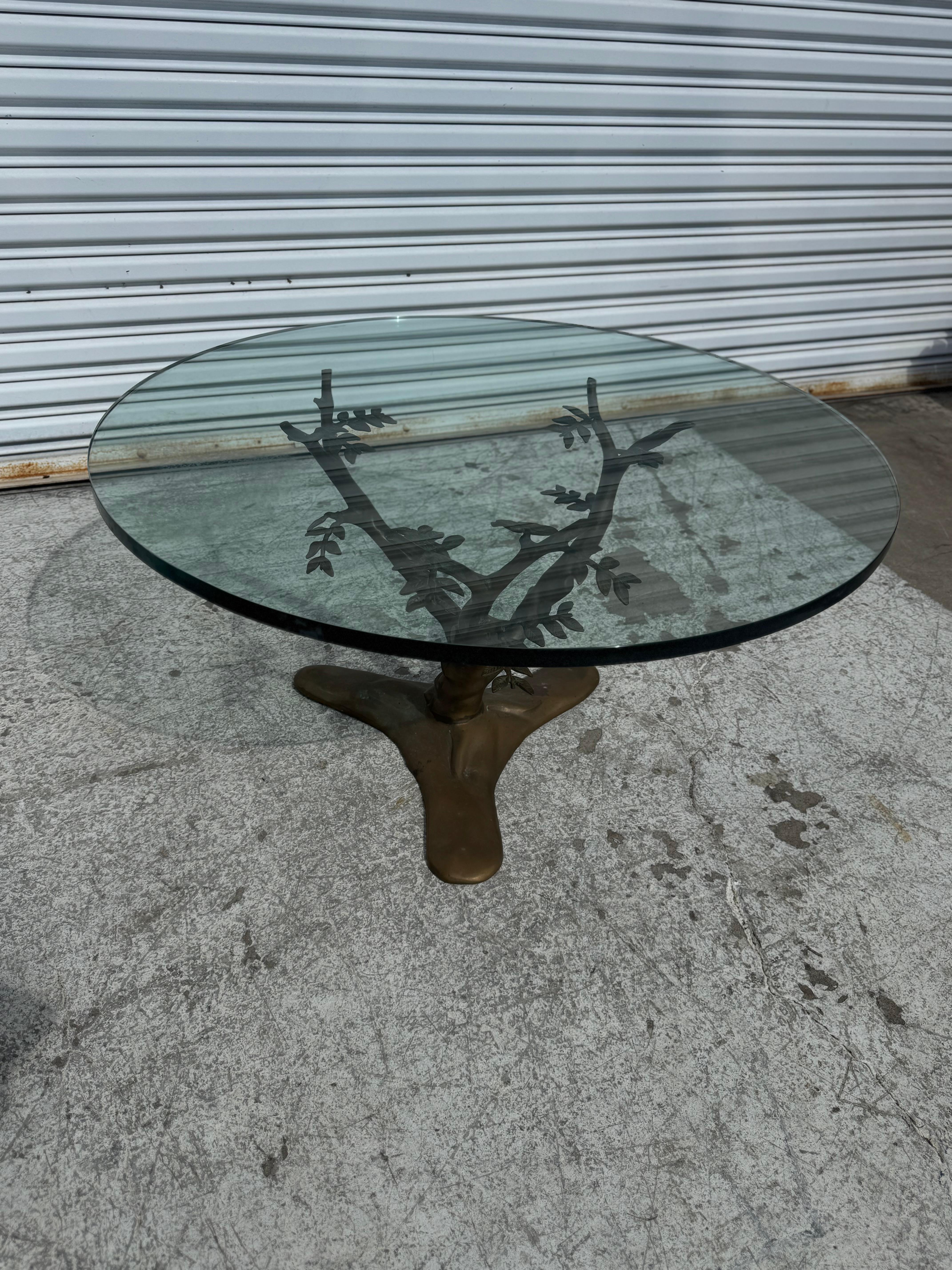 20th Century Willy Daro Tree Branches Brass Coffee Table