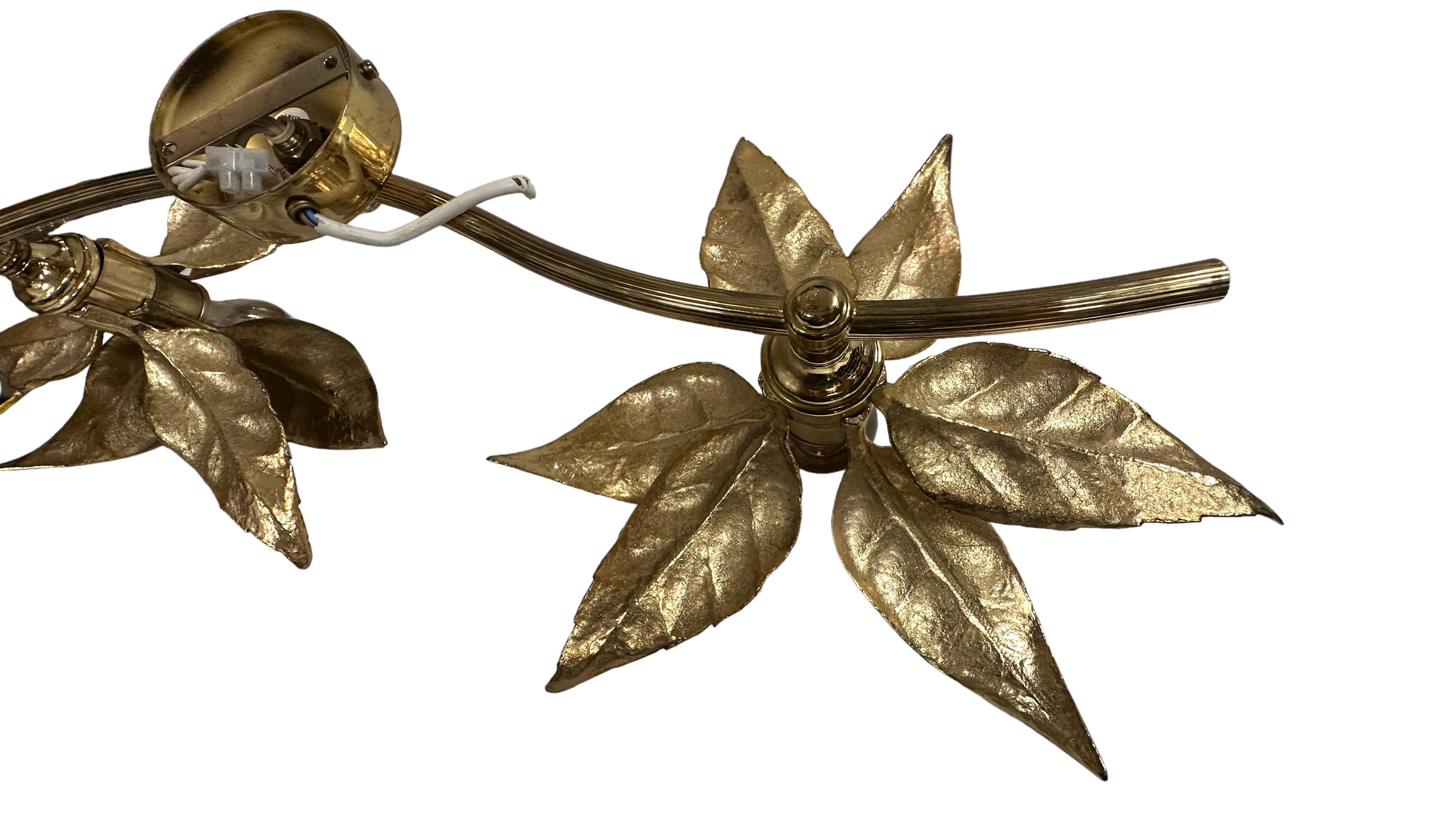 Willy Daro Two-Flower Wall Light, Massive Lighting, 1970s For Sale 4