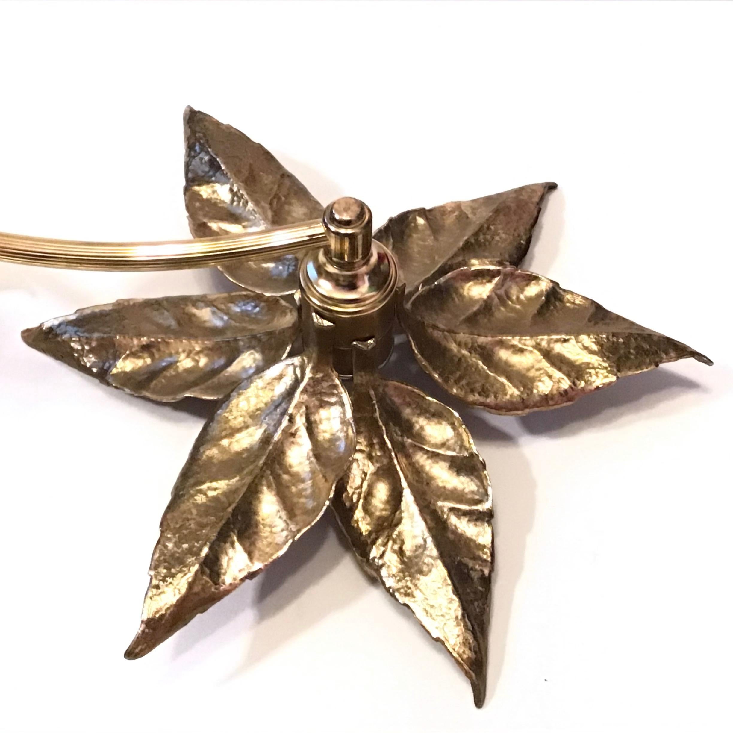 Late 20th Century Willy Daro Two-Flower Wall Light, Massive Lighting, 1970s For Sale