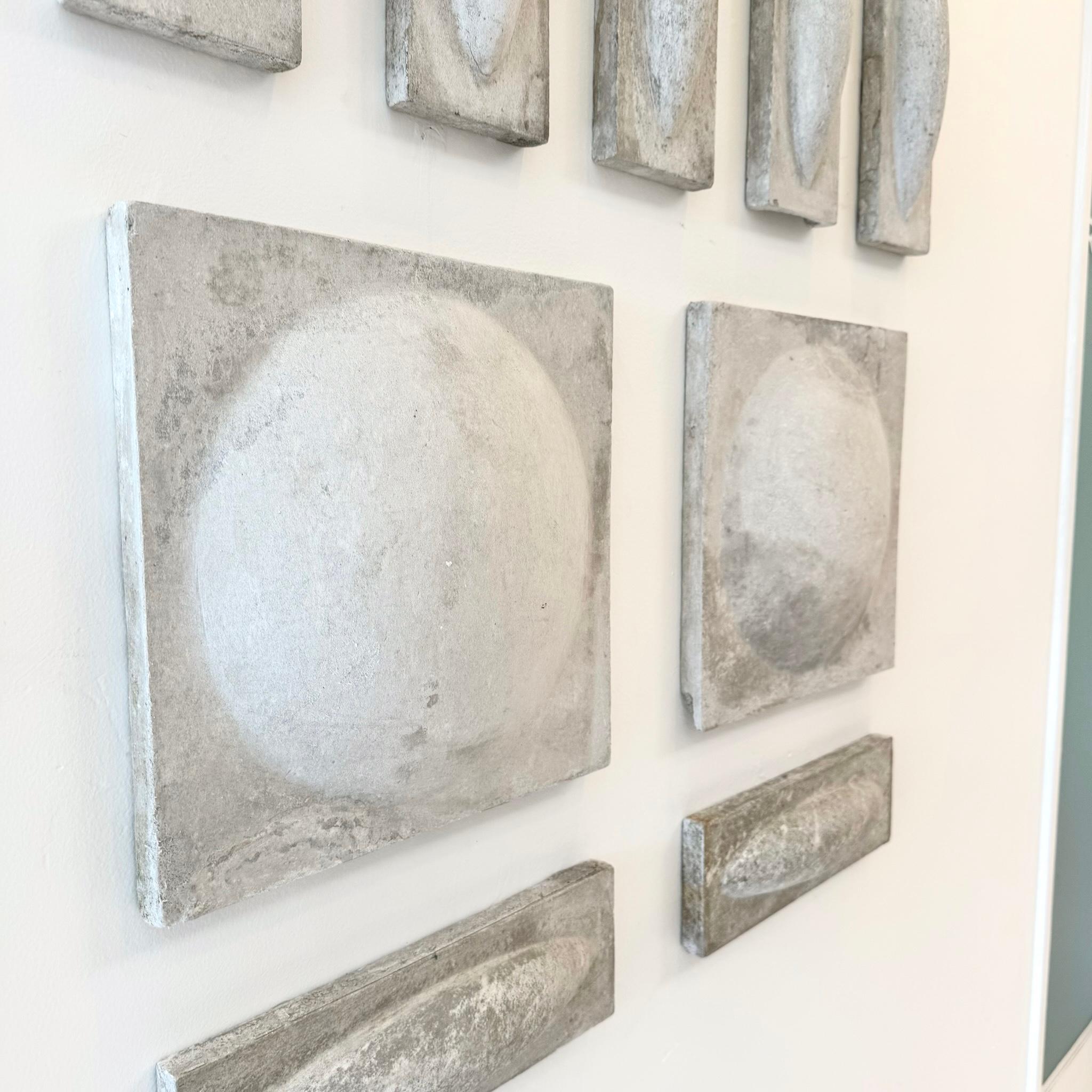 Willy Guhl 12-Piece Fiber Cement Relief Wall Sculpture, 1960s Switzerland For Sale 5