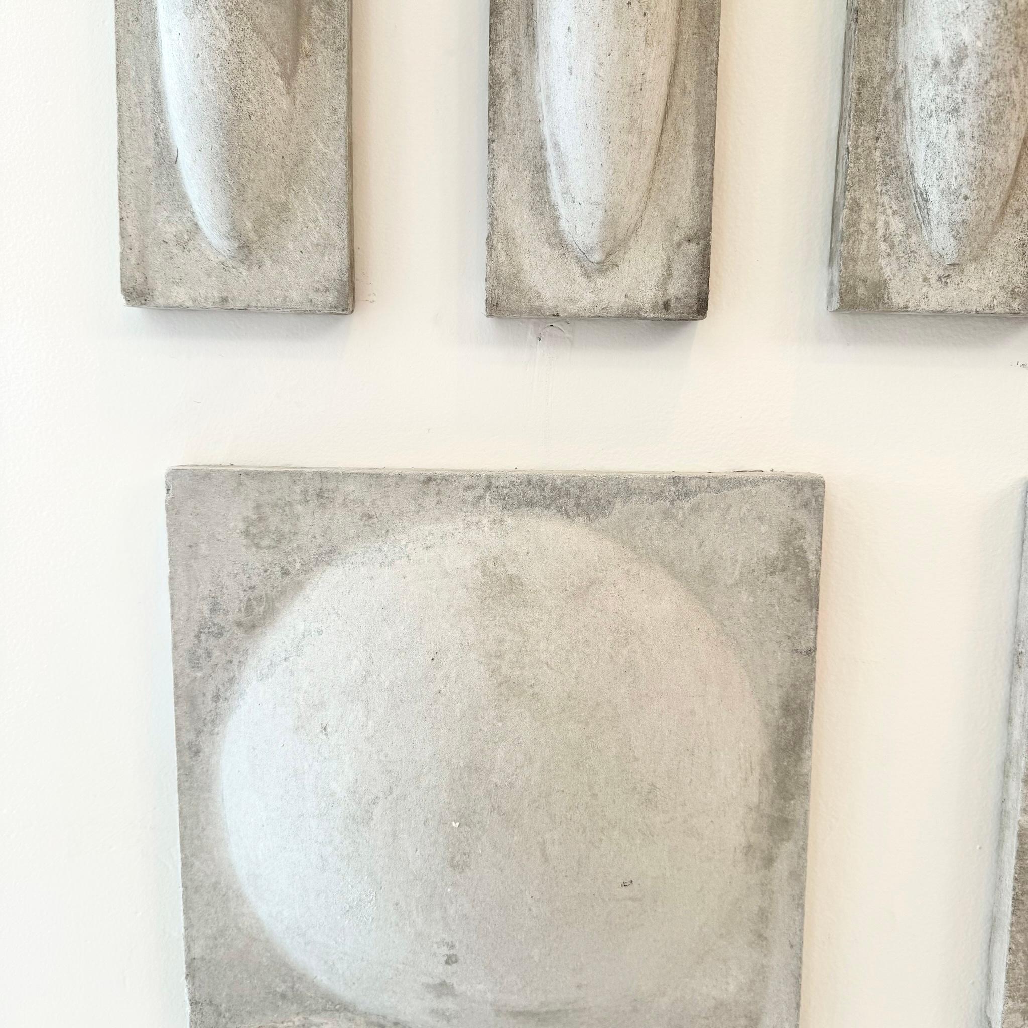 Willy Guhl 12-Piece Fiber Cement Relief Wall Sculpture, 1960s Switzerland In Good Condition For Sale In Los Angeles, CA