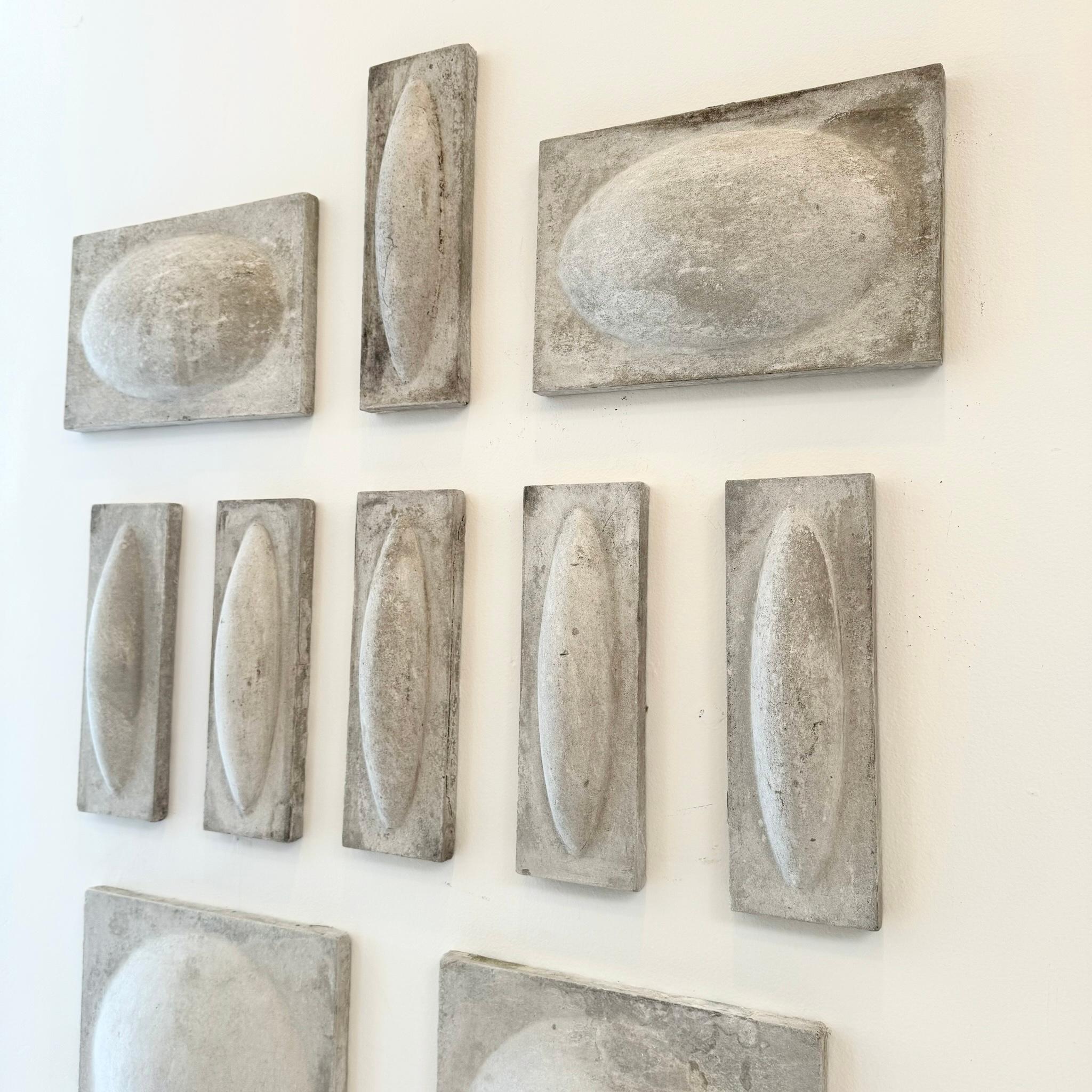 Contemporary Willy Guhl 12-Piece Fiber Cement Relief Wall Sculpture, 1960s Switzerland For Sale