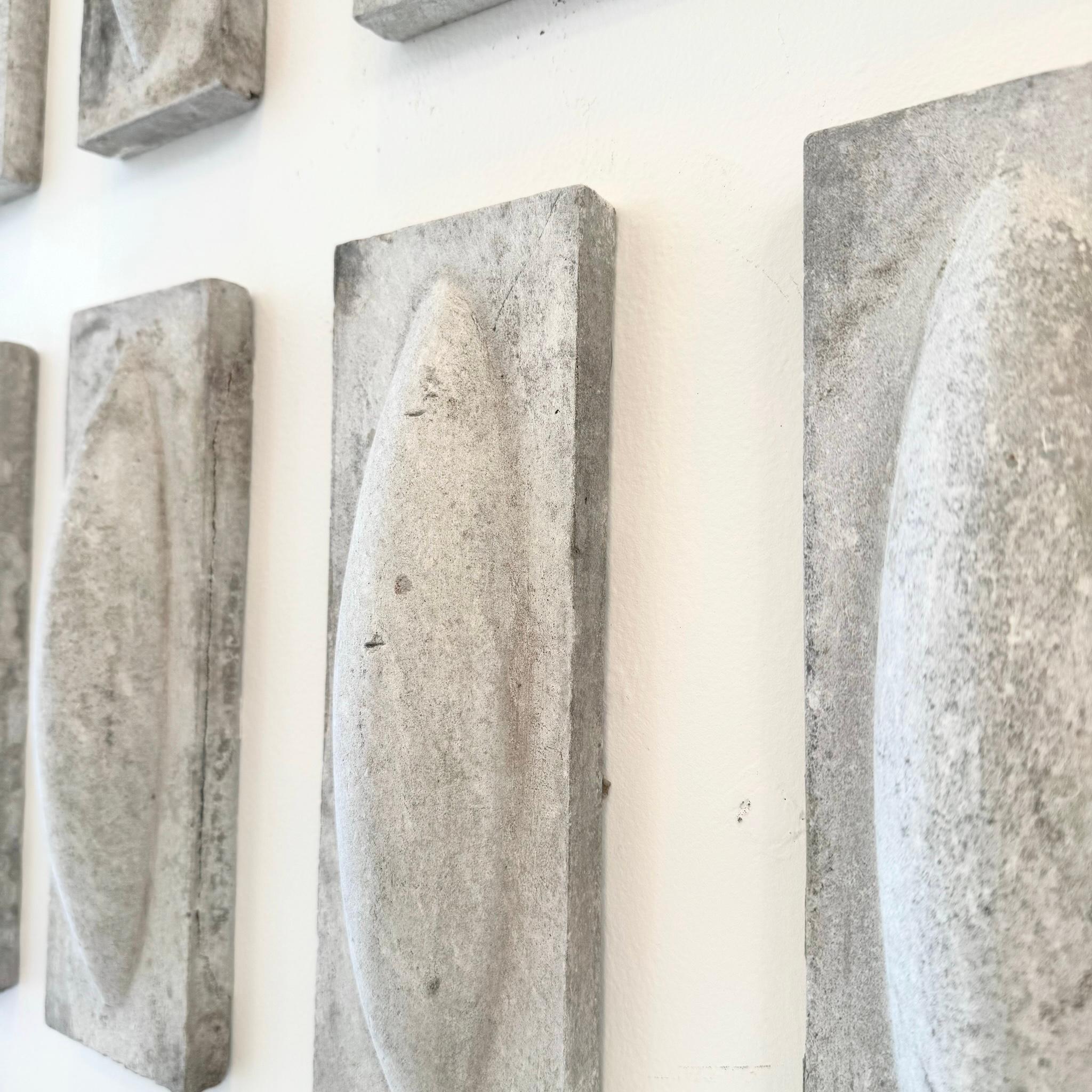 Concrete Willy Guhl 12-Piece Fiber Cement Relief Wall Sculpture, 1960s Switzerland For Sale