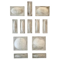 Sculpture murale de 12 pièces en fibre de ciment en relief Willy Guhl, Suisse, années 1960