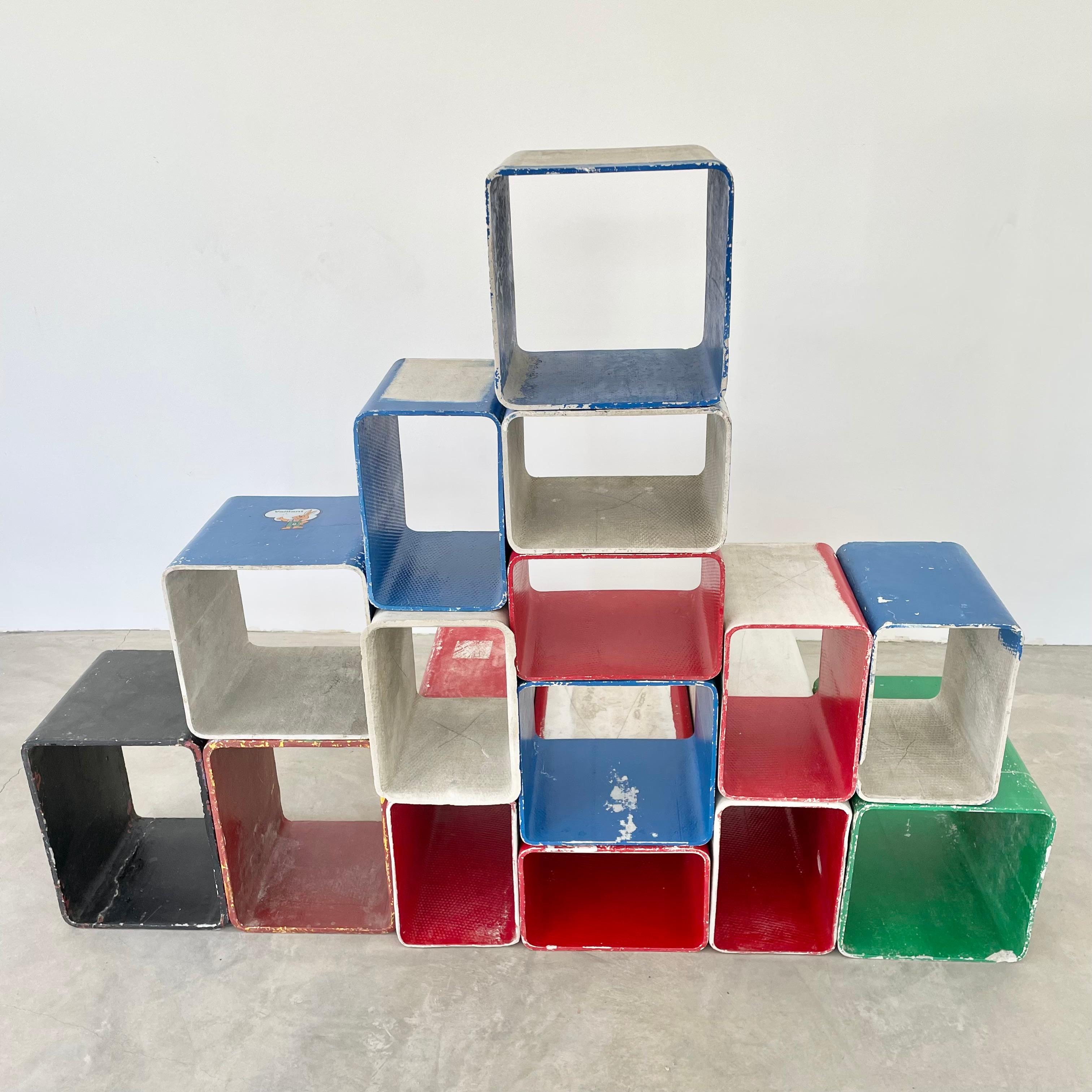 Willy Guhl 15 Piece Modular Concrete Bookcase 5