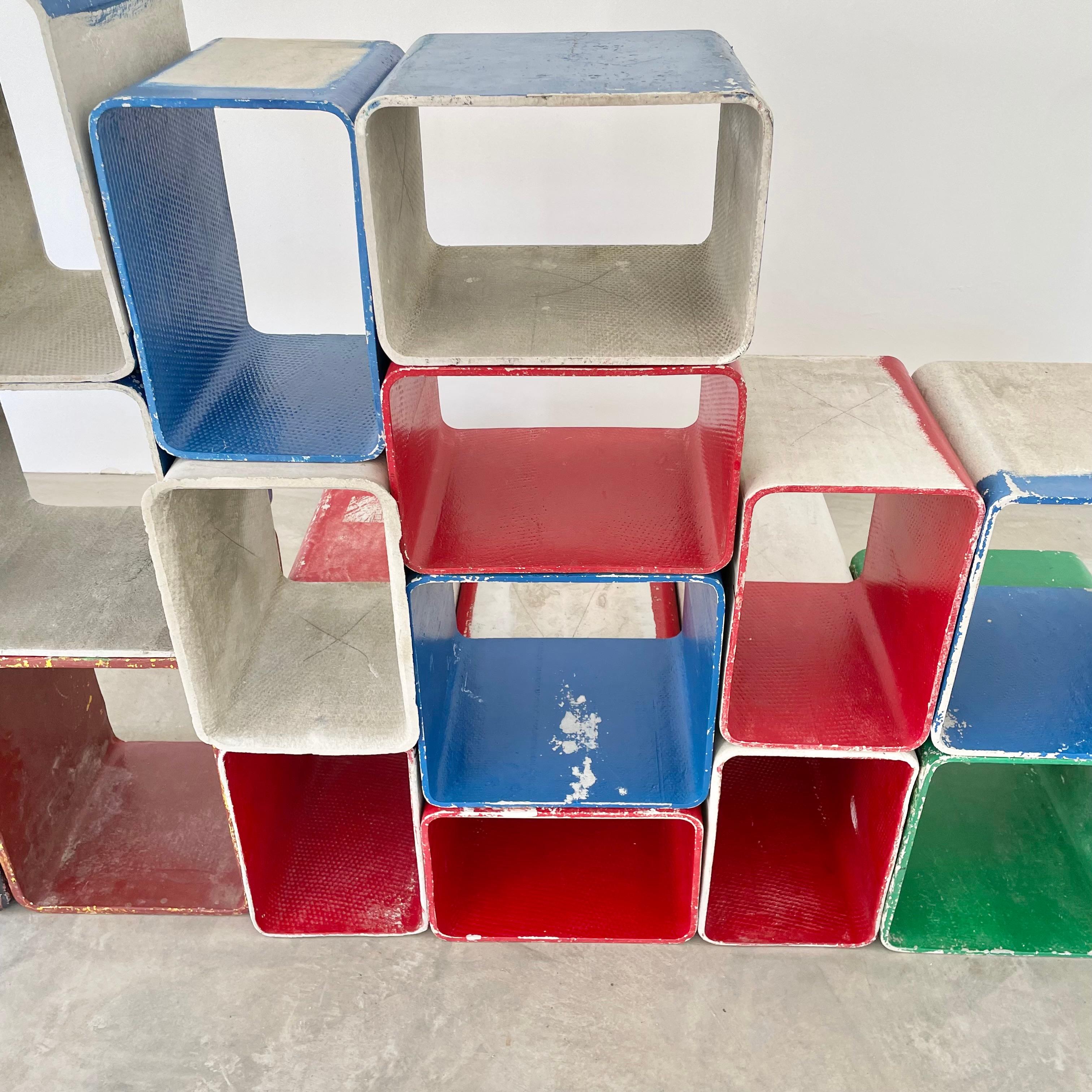 Willy Guhl 15 Piece Modular Concrete Bookcase 12