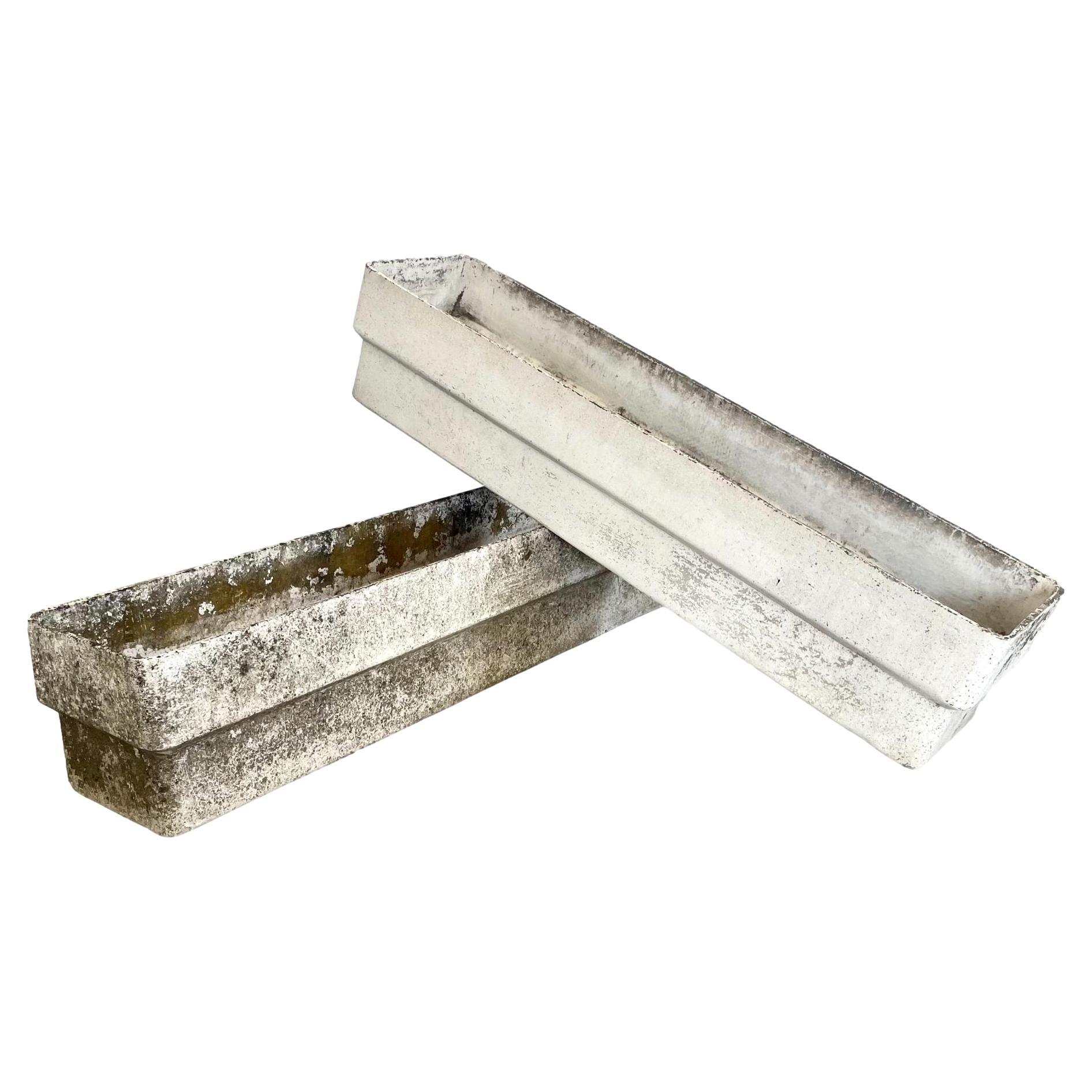 Willy Guhl 2 Tiered 47" Concrete Trough Planters, 1960s Switzerland en vente