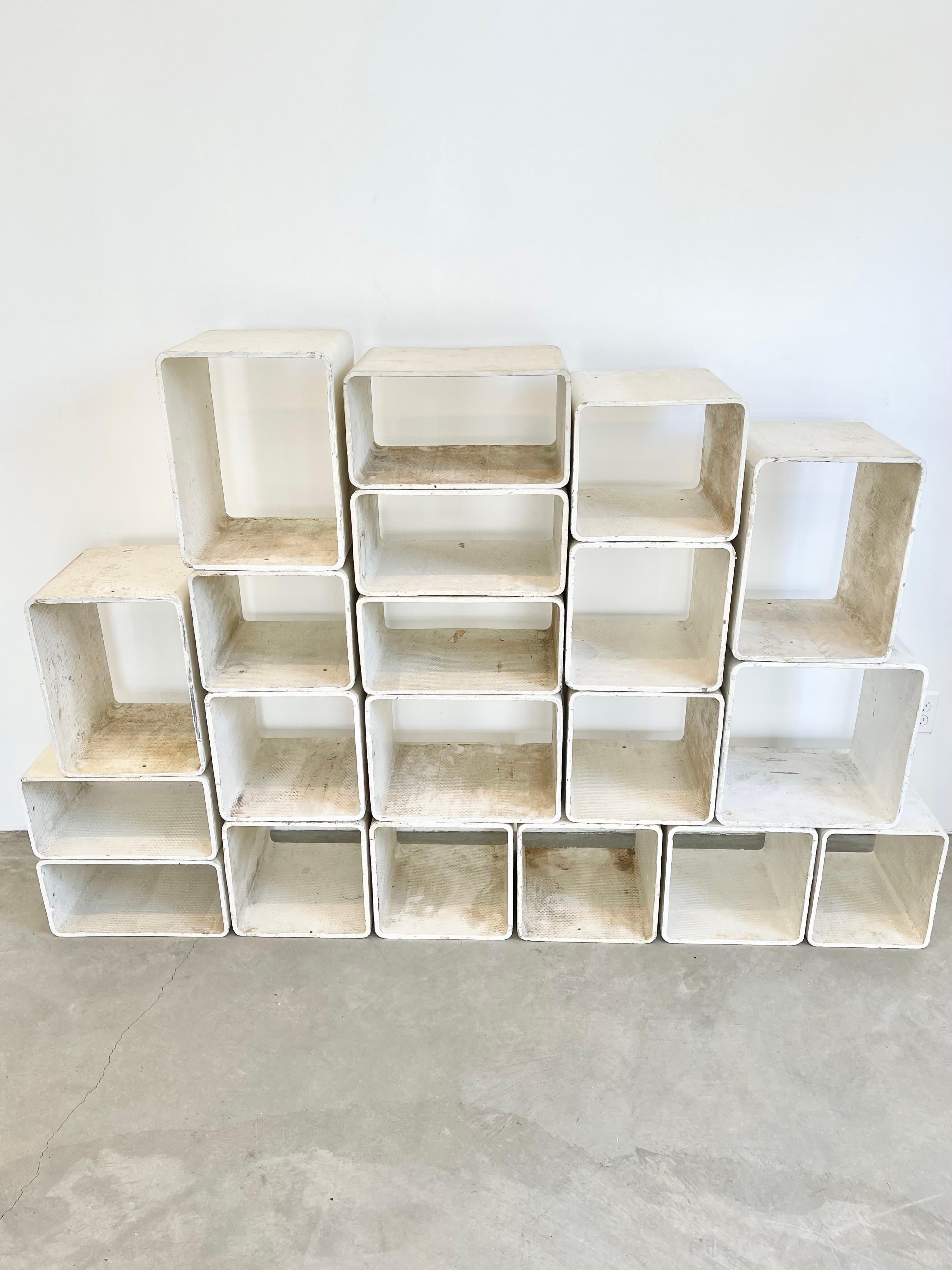 Willy Guhl 20 Piece Modular Concrete Bookcase, 1960s 4