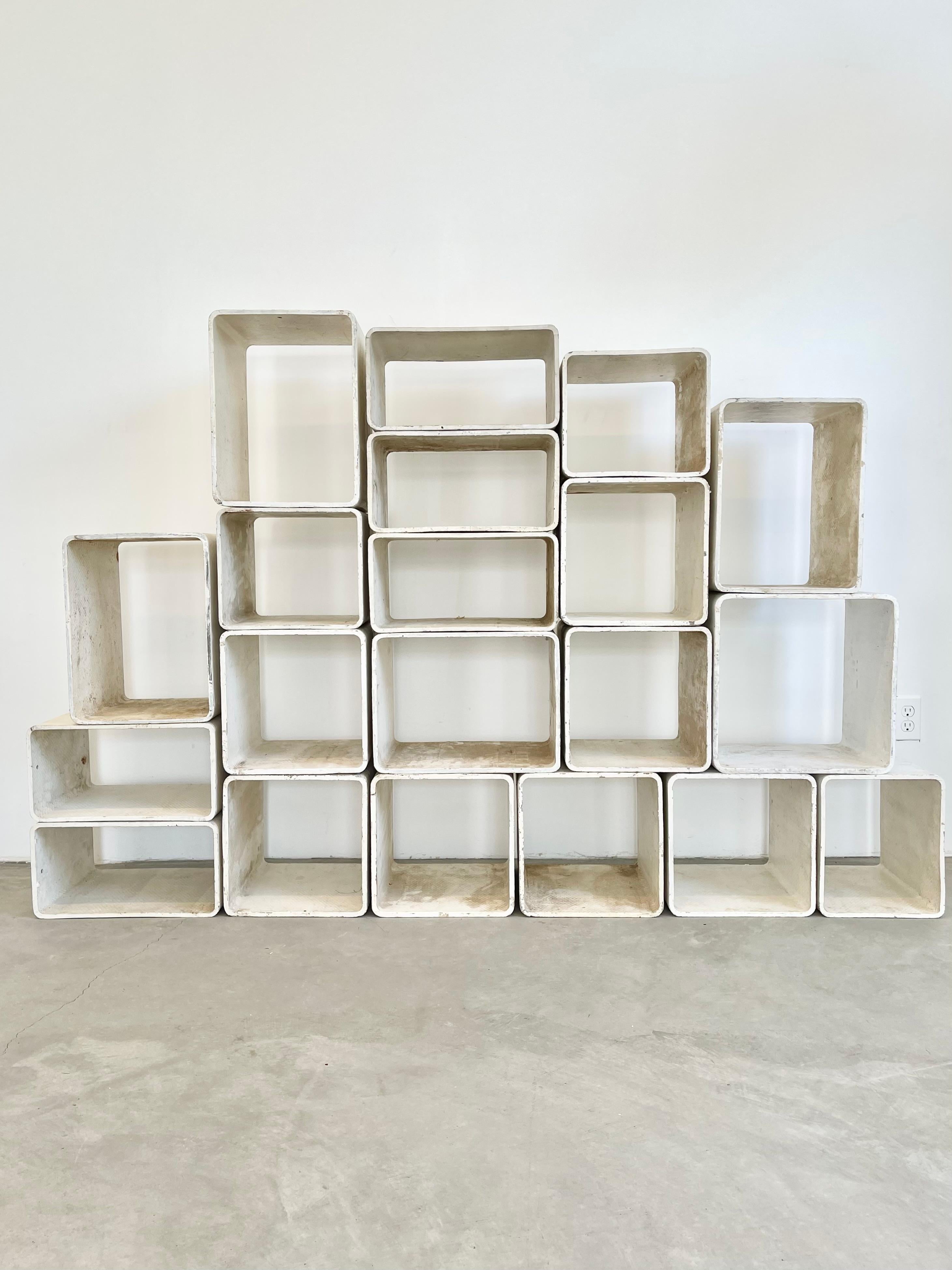 Swiss Willy Guhl 20 Piece Modular Concrete Bookcase, 1960s