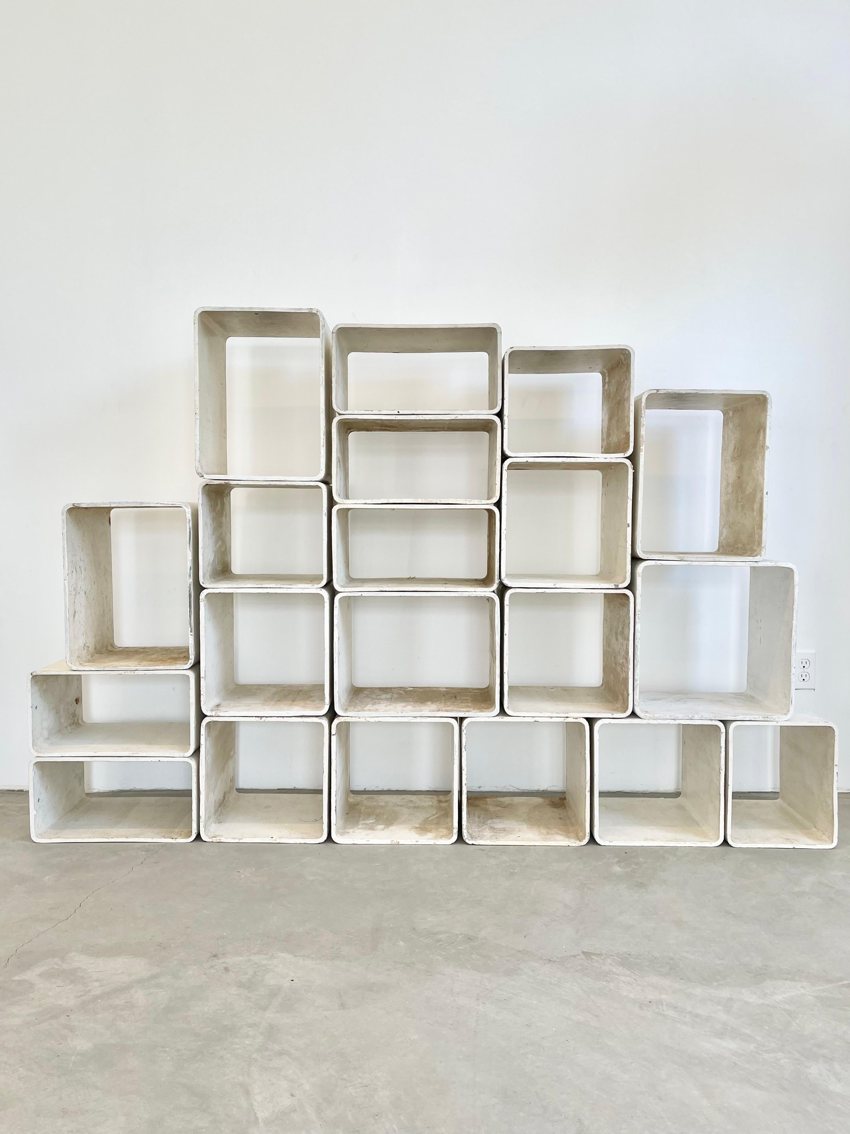 Willy Guhl 20 Piece Modular Concrete Bookcase, 1960s 2