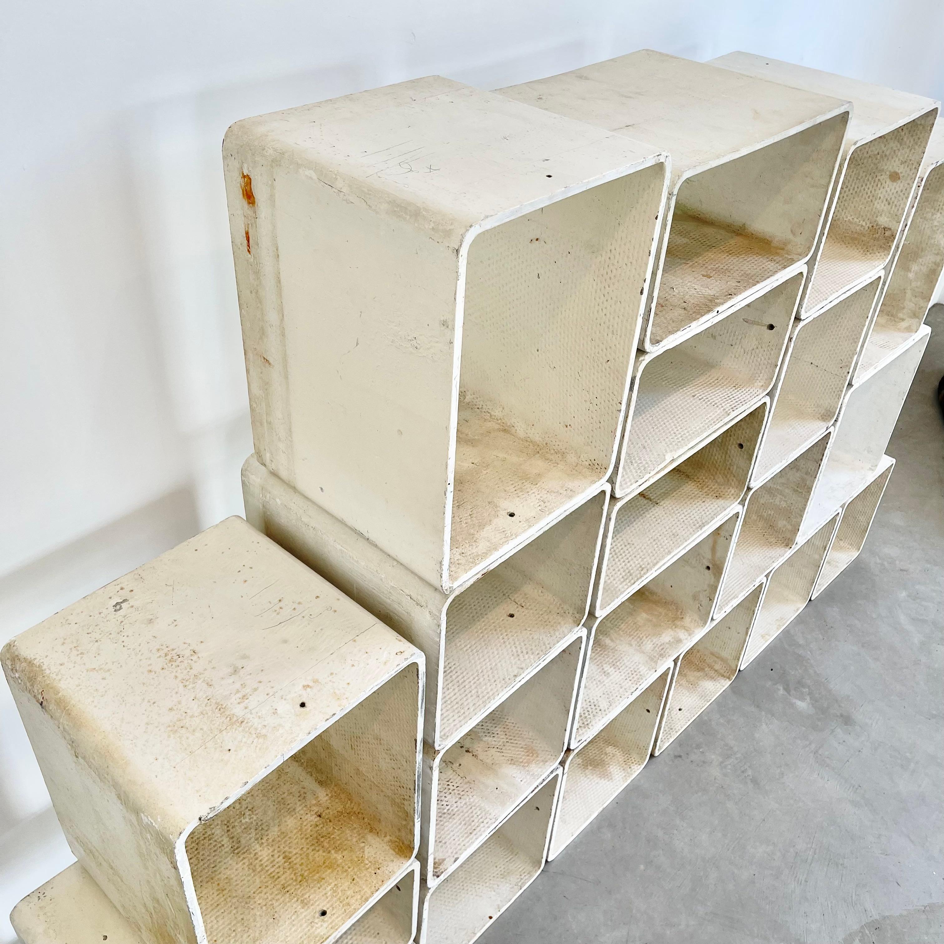 Willy Guhl 20 Piece Modular Concrete Bookcase, 1960s 3