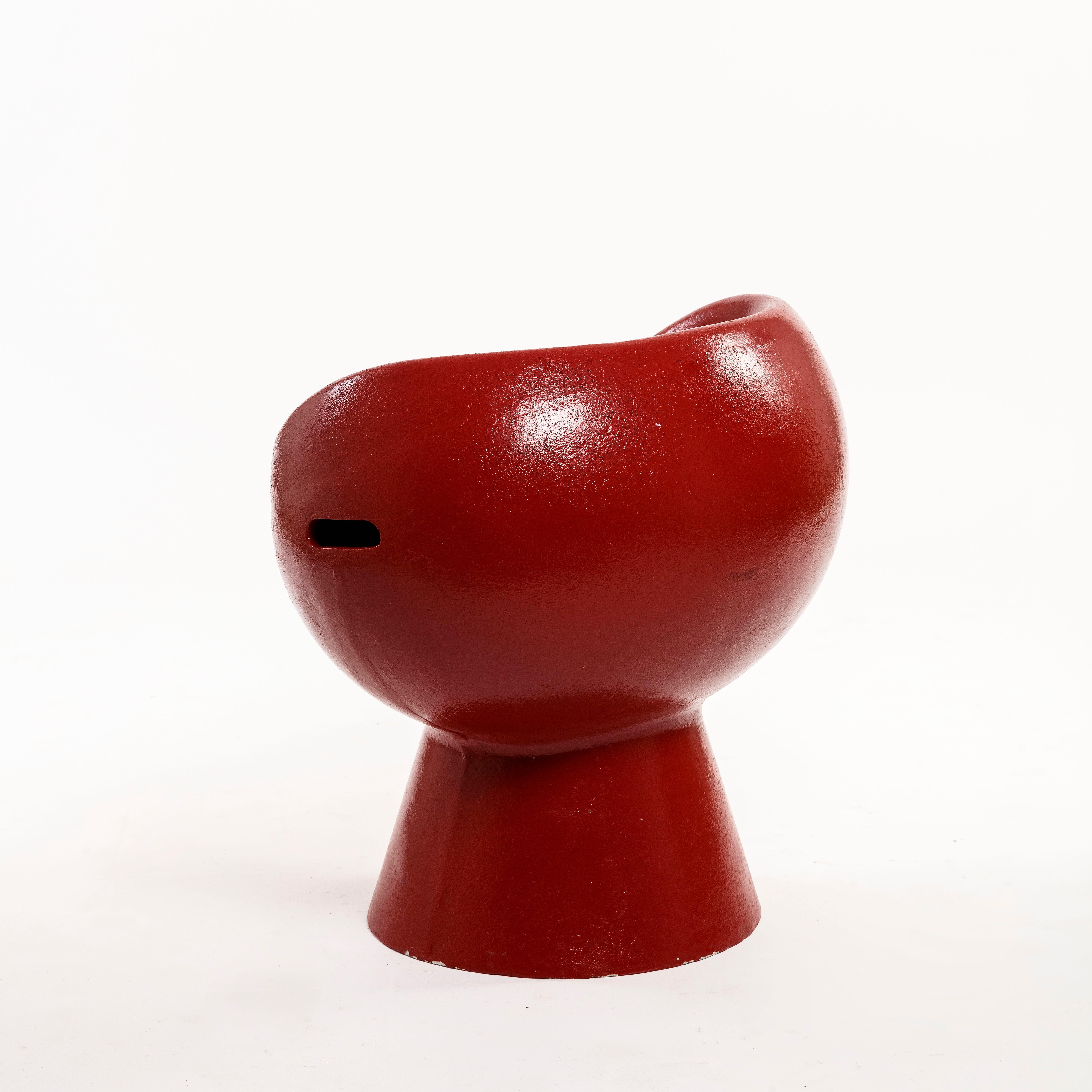 Willy Guhl y Robert Pansart Silla Vaina Roja de Cemento, 1969 mediados del siglo XX en venta