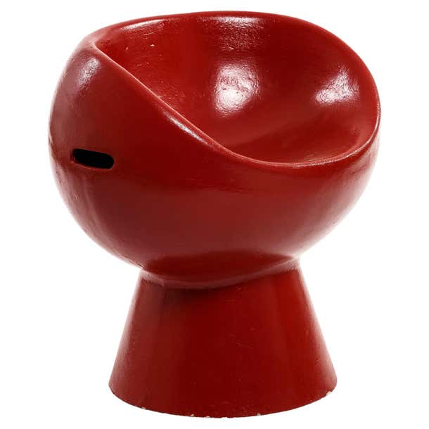 Willy Guhl and Robert Pansart Red Pod Chair in Cement, 1969 For Sale at ...