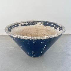 Willy Guhl Blue Concrete Cone Planter, 1960s Switzerland
