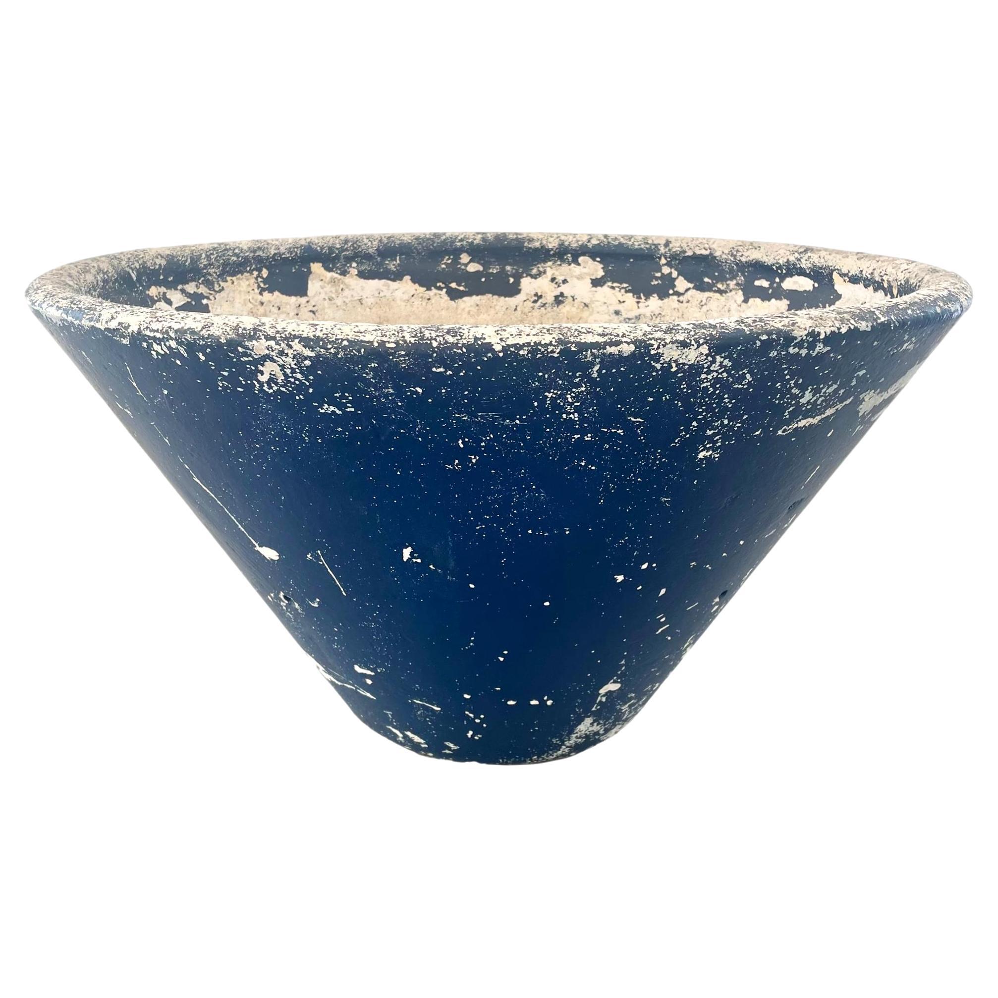 Willy Guhl Blue Concrete Cone Planter, 1960s Switzerland