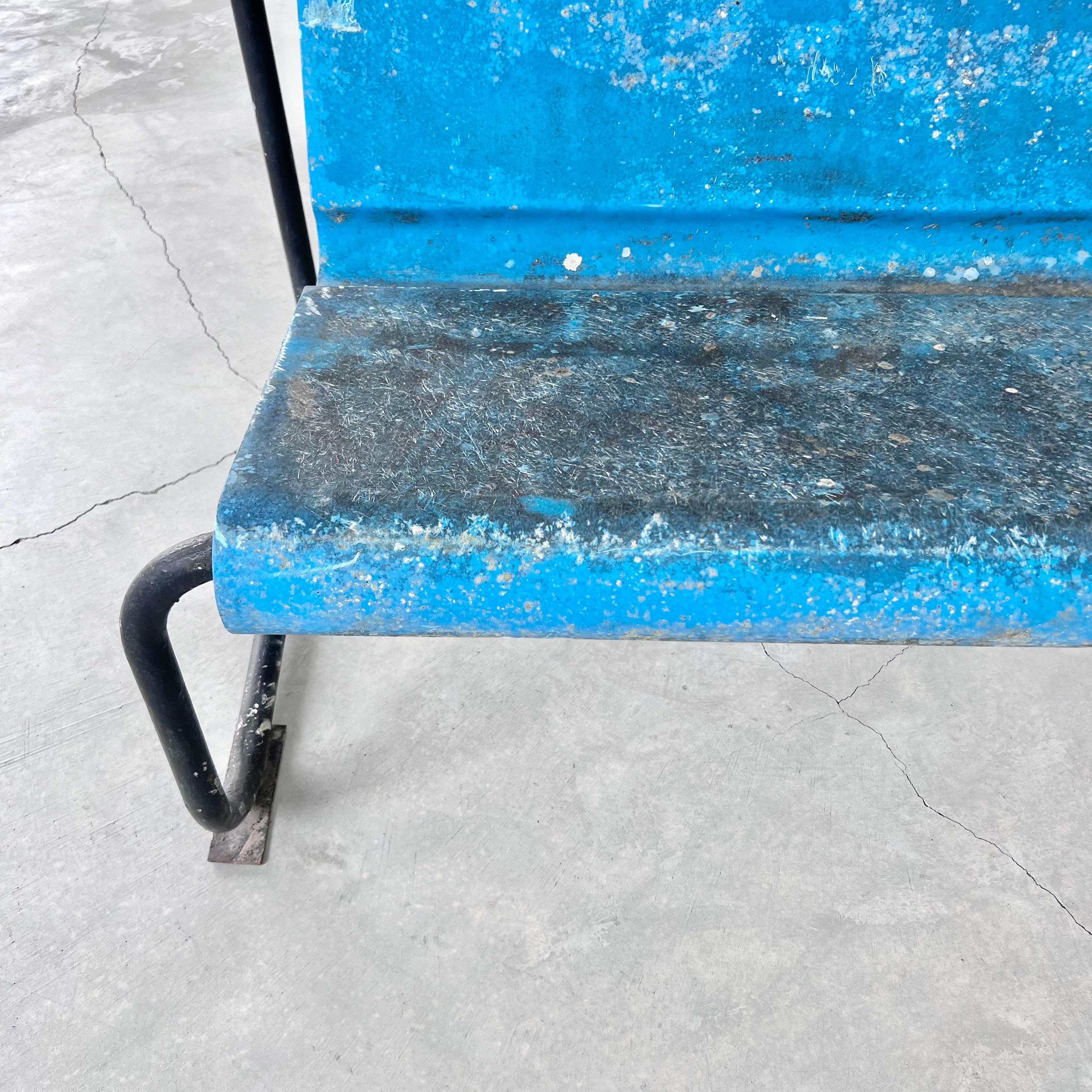 Willy Guhl Blue Fiberglass Bench, 1960s Switzerland For Sale 2