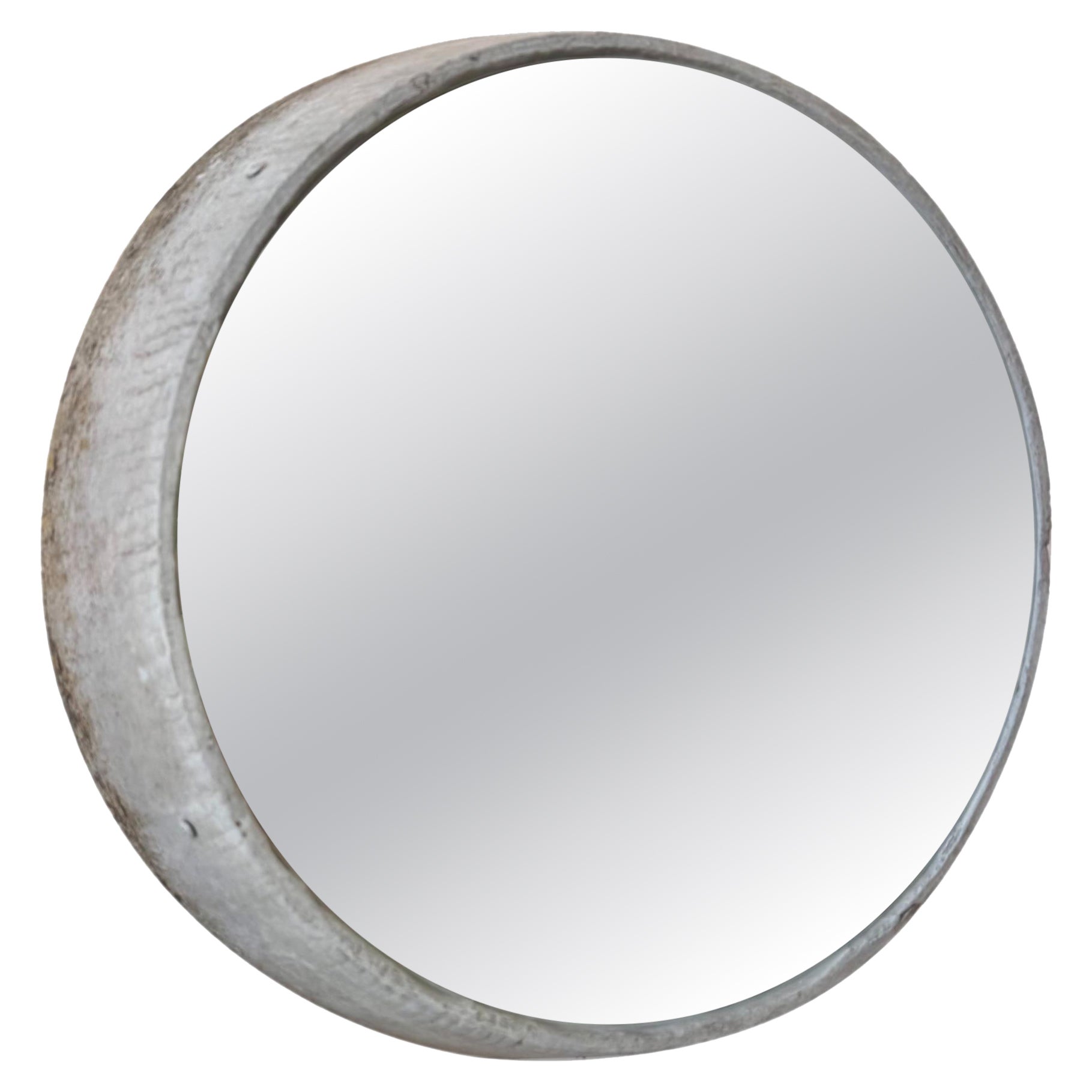 Willy Guhl Circular Concrete Mirror, 1960s Switzerland