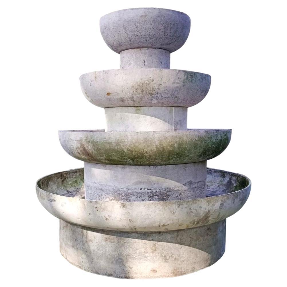 Willy Guhl Concrete 4 Tier Fountain, 1960s Switzerland For Sale