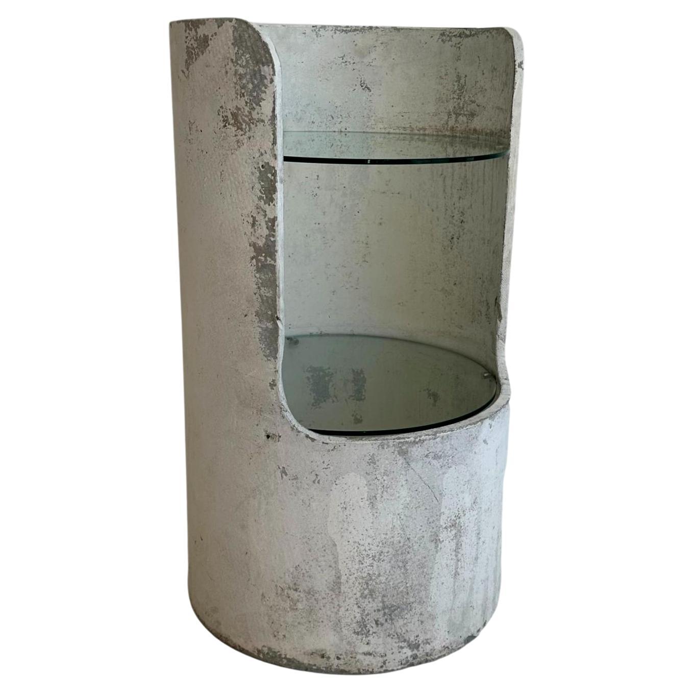 Willy Guhl Beistelltisch aus Beton und Glas, Schweiz, 1960er Jahre